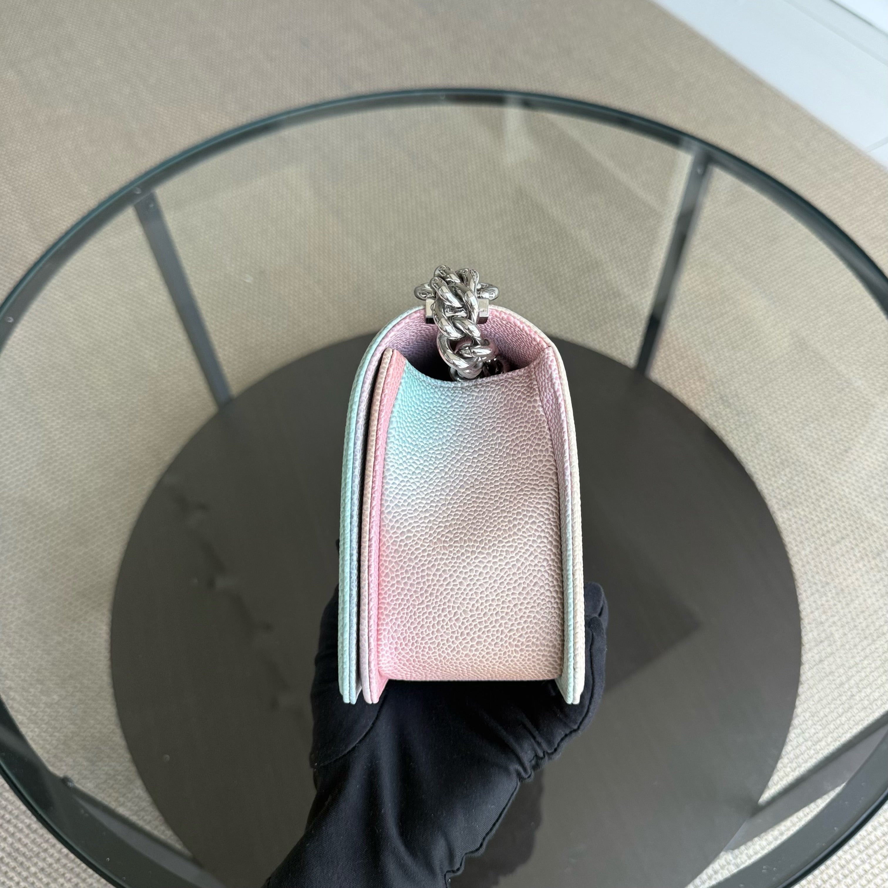 Chanel Boy Medium - Caviar 25CM Quilted Grained Calfskin Rainbow Limited Edition Series 25
