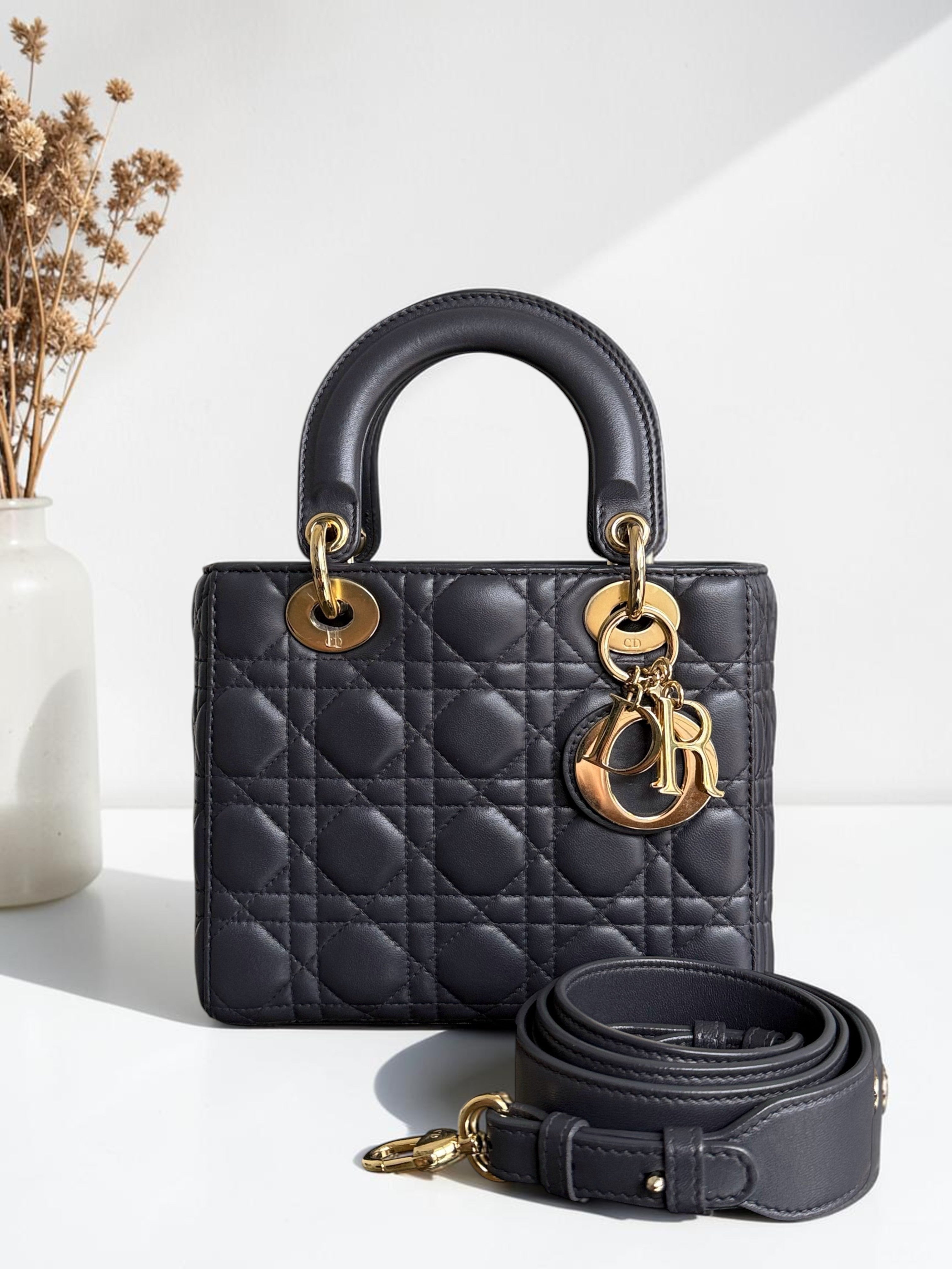 Dior Lady Small - Cannage Lambskin Gold Hardware