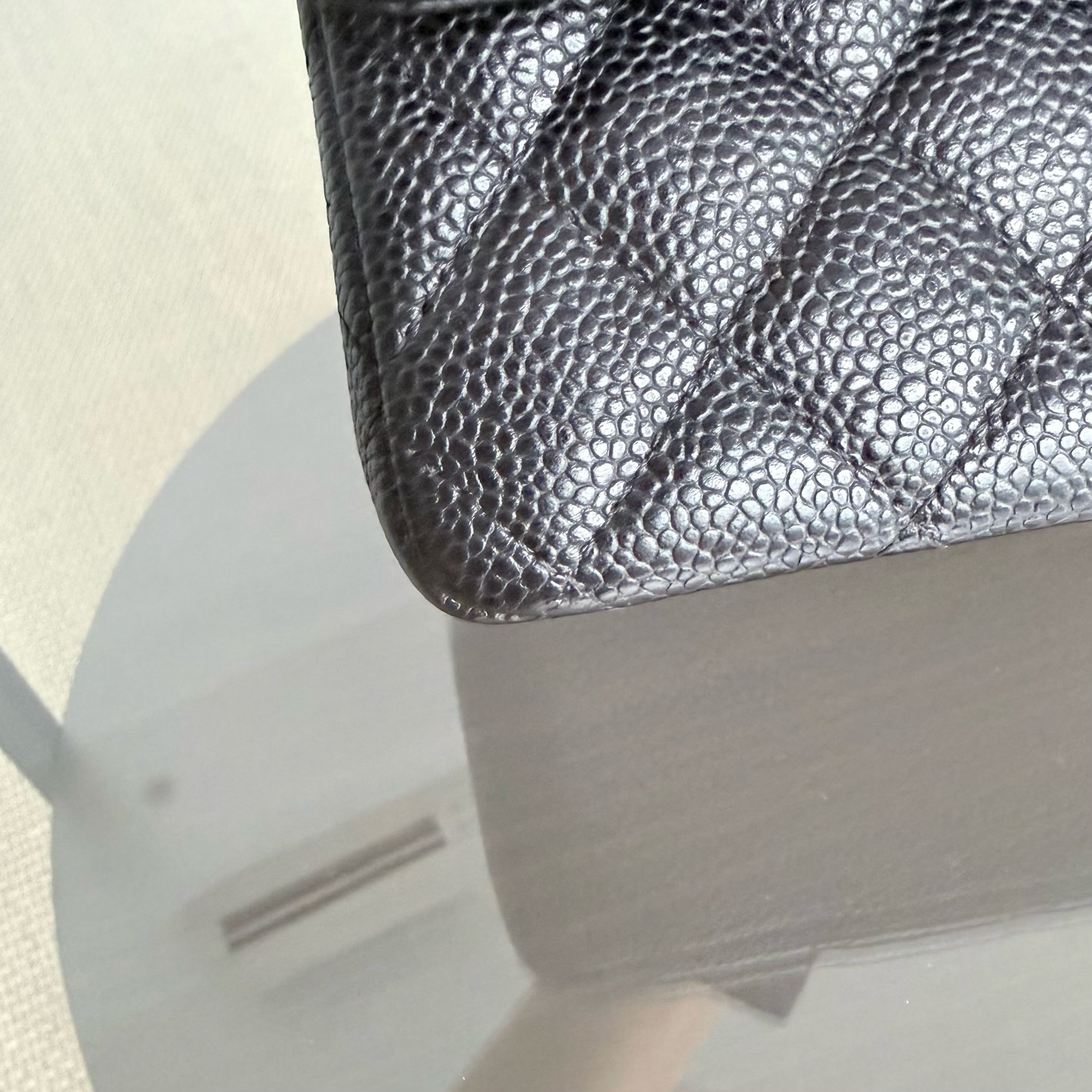 Chanel Classic Flap Medium - 25CM Quilted Caviar Black Gold Hardware Series 19