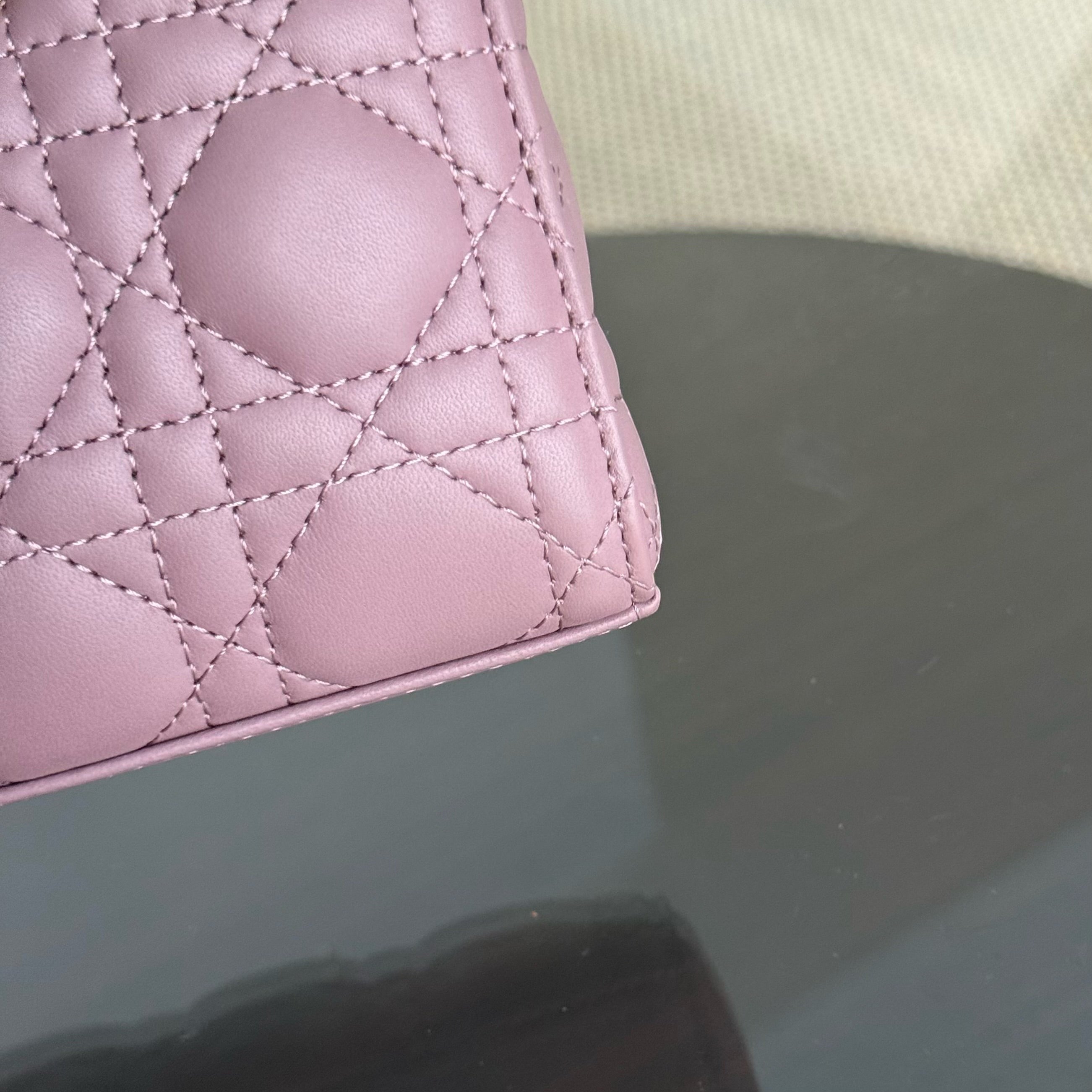 Dior D-Joy Small Lady - Cannage Lambskin Pink Gold Hardware