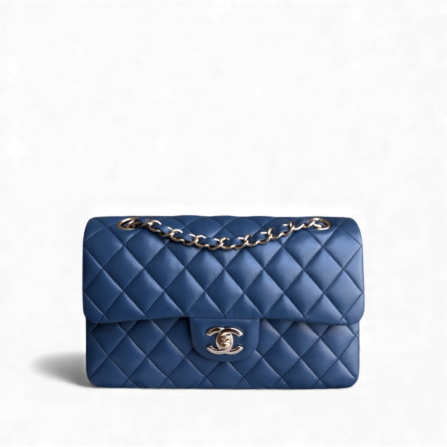 Chanel Classic Flap Small - Lambskin 23CM Dark Blue Gold Hardware Series 25