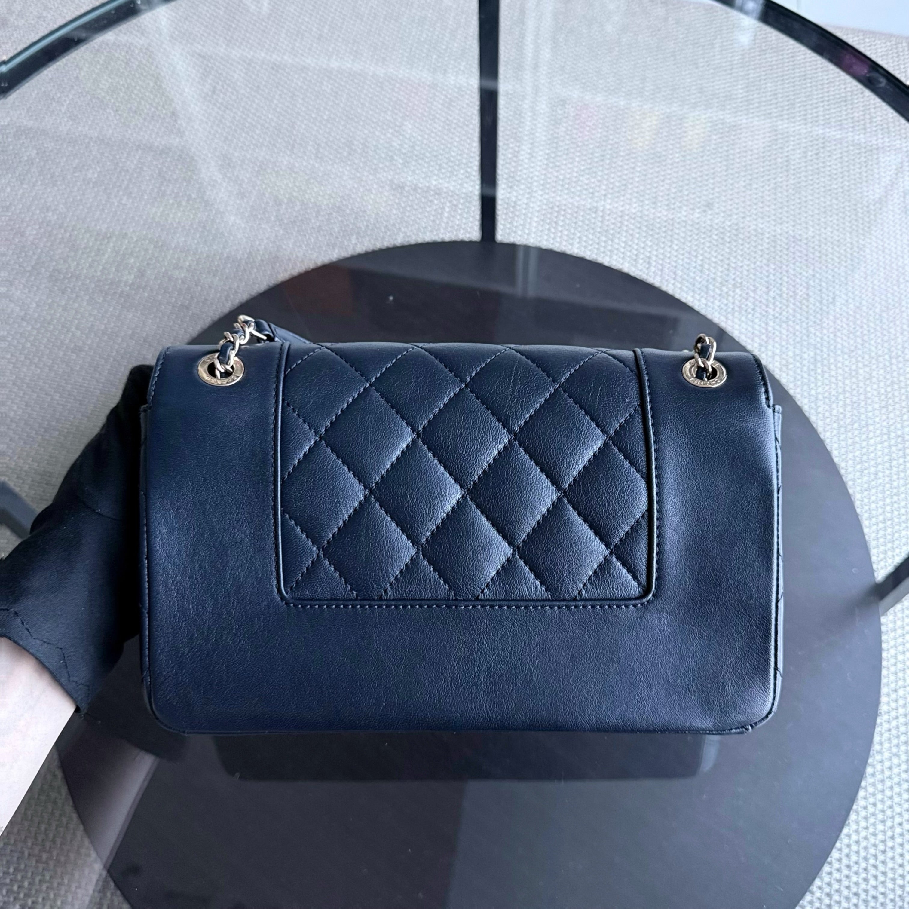 Chanel Mademoiselle Seasonal Flap - Cannage Calfskin Blue Gold Hardware Series 23