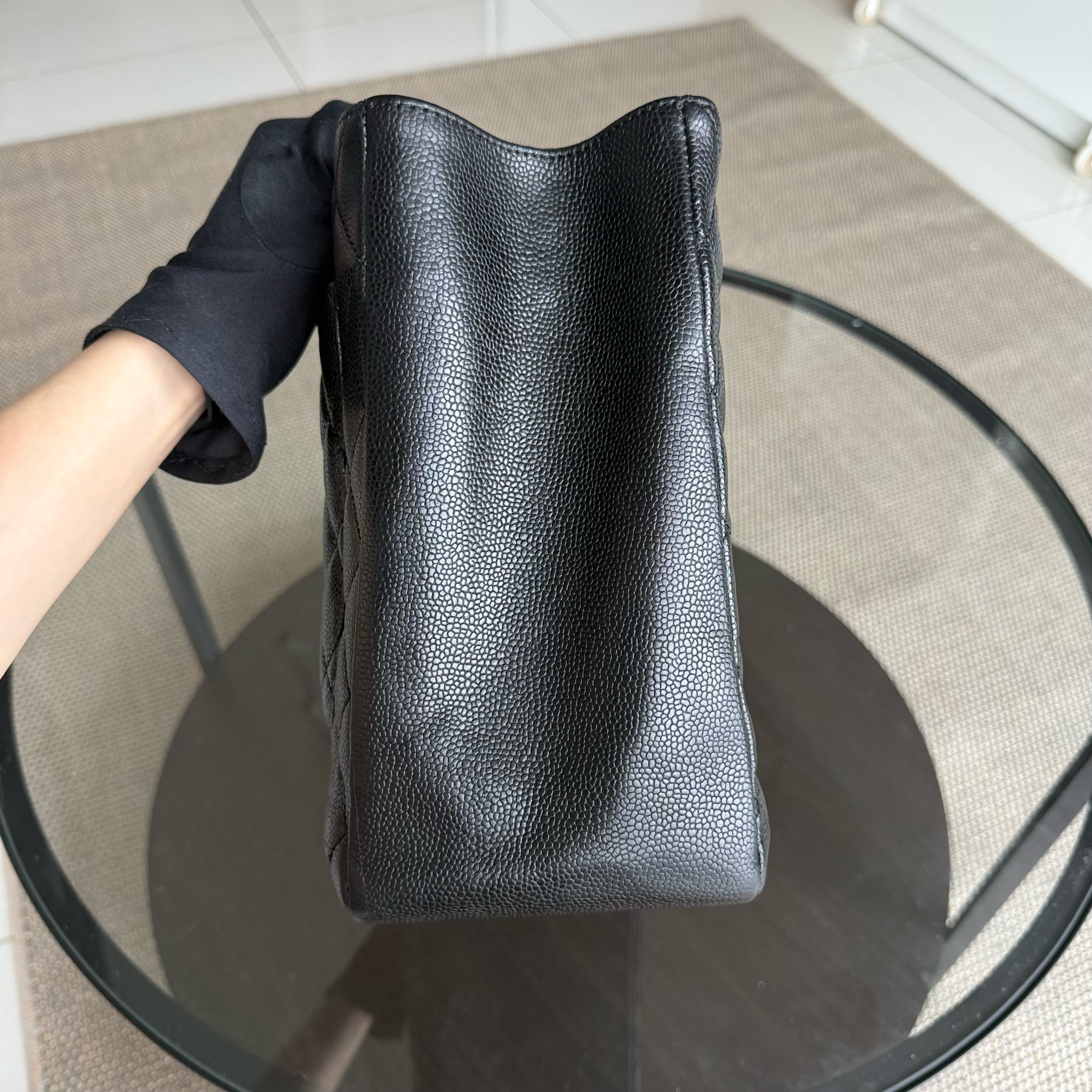 Chanel GST Grand Shopping Tote - Caviar Quilted Black Gold Hardware Series 12