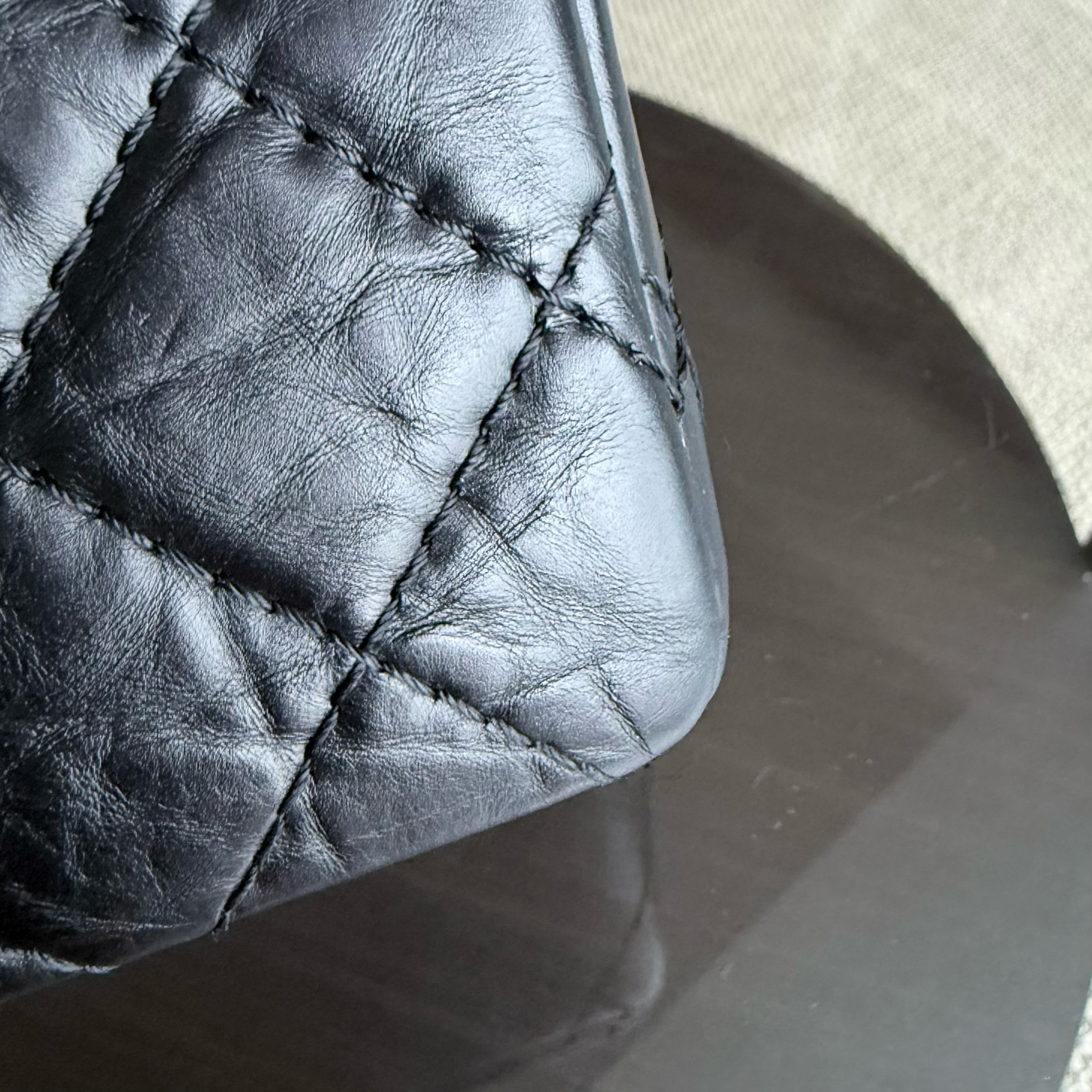 Chanel 2.55 Reissue 226 - 28CM Quilted Aged Calfskin Black Gold Hardware Series 14