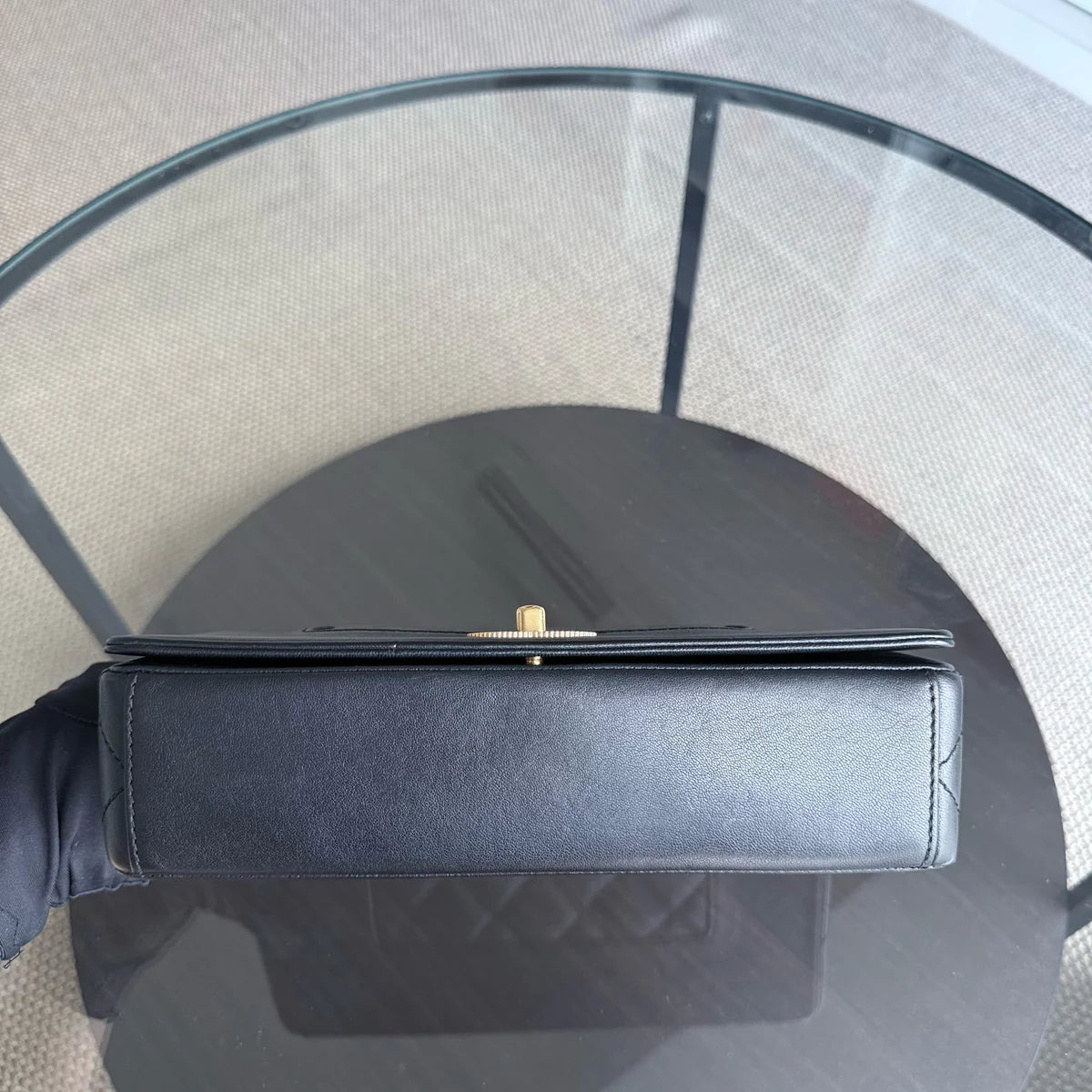 Chanel Seasonal Flap Mademoiselle - Quilted Calfskin Black Gold Hardware Series 21