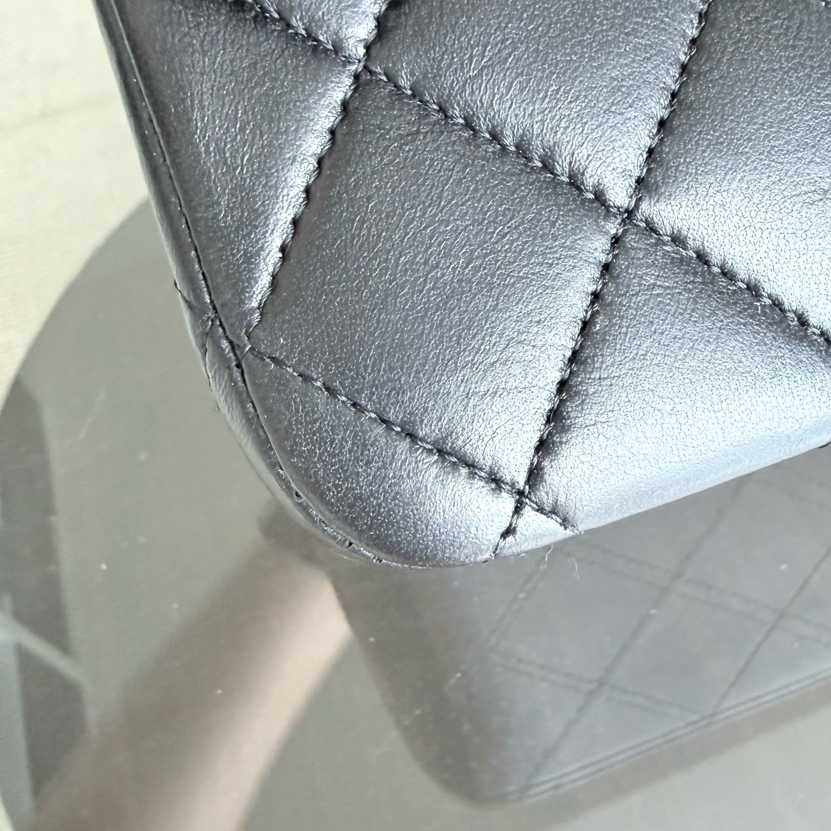 Chanel Classic Flap Medium - 25CM Quilted Lambskin Black Gold Hardware Series 13