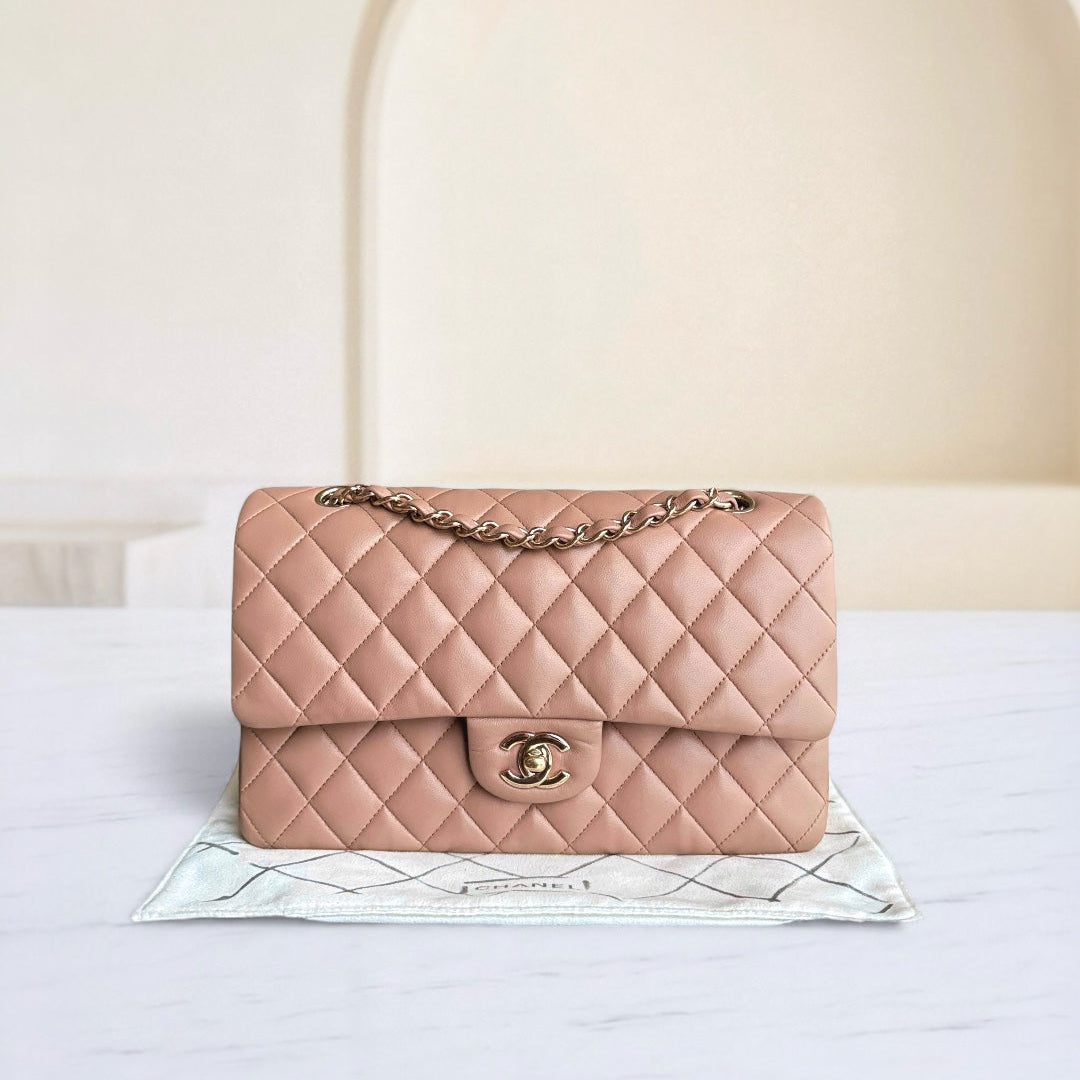 Chanel Classic Flap Medium - 25CM Quilted Lambskin Caramel Brown Gold Hardware Series 24