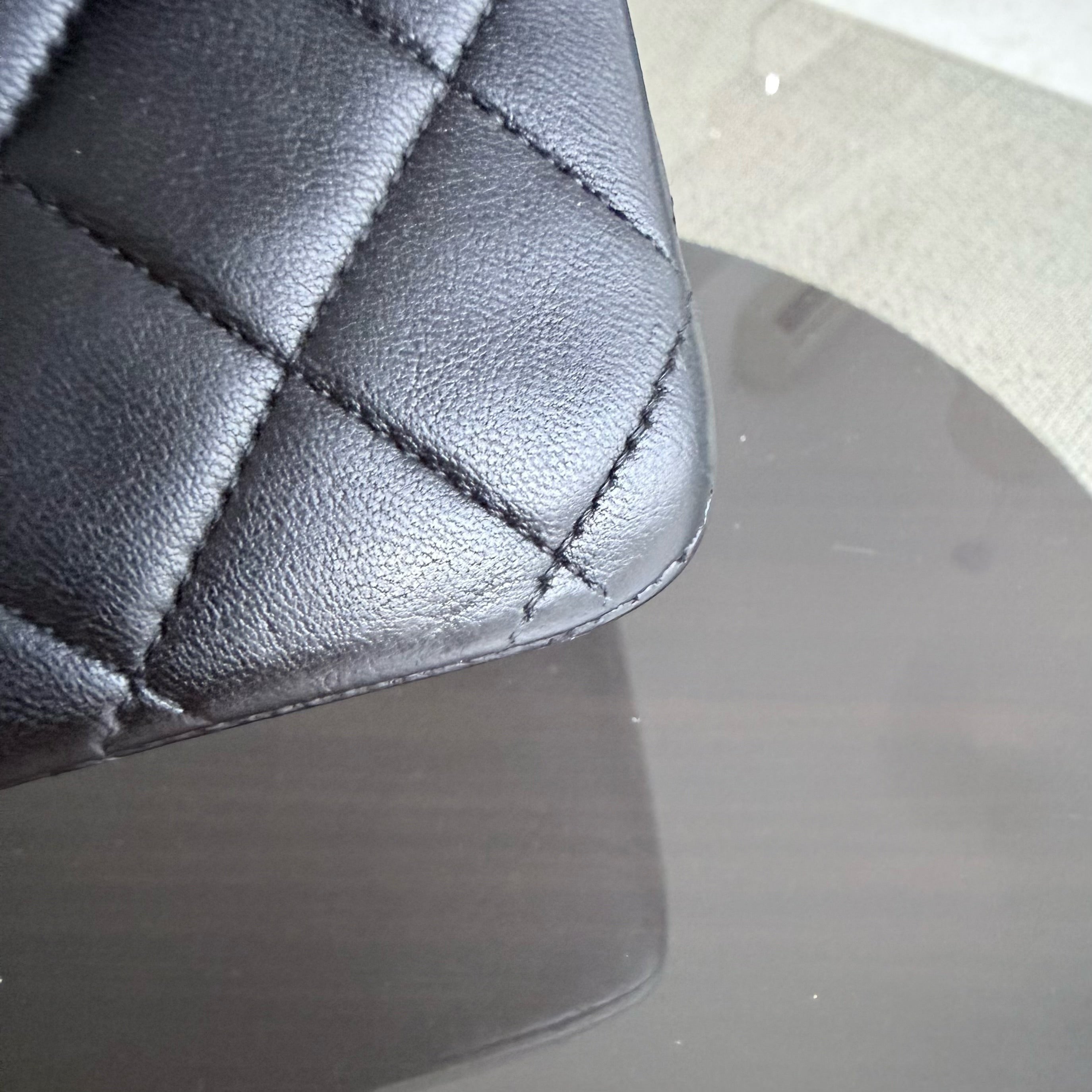 Chanel Classic Flap Medium - 25CM Quilted Lambskin Black Silver Hardware Series 13