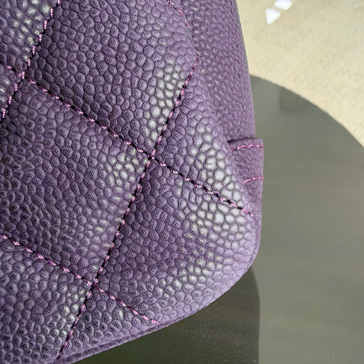 Chanel Caviar Easy Flap - 30CM Quilted Caviar Purple RSHW Series 16