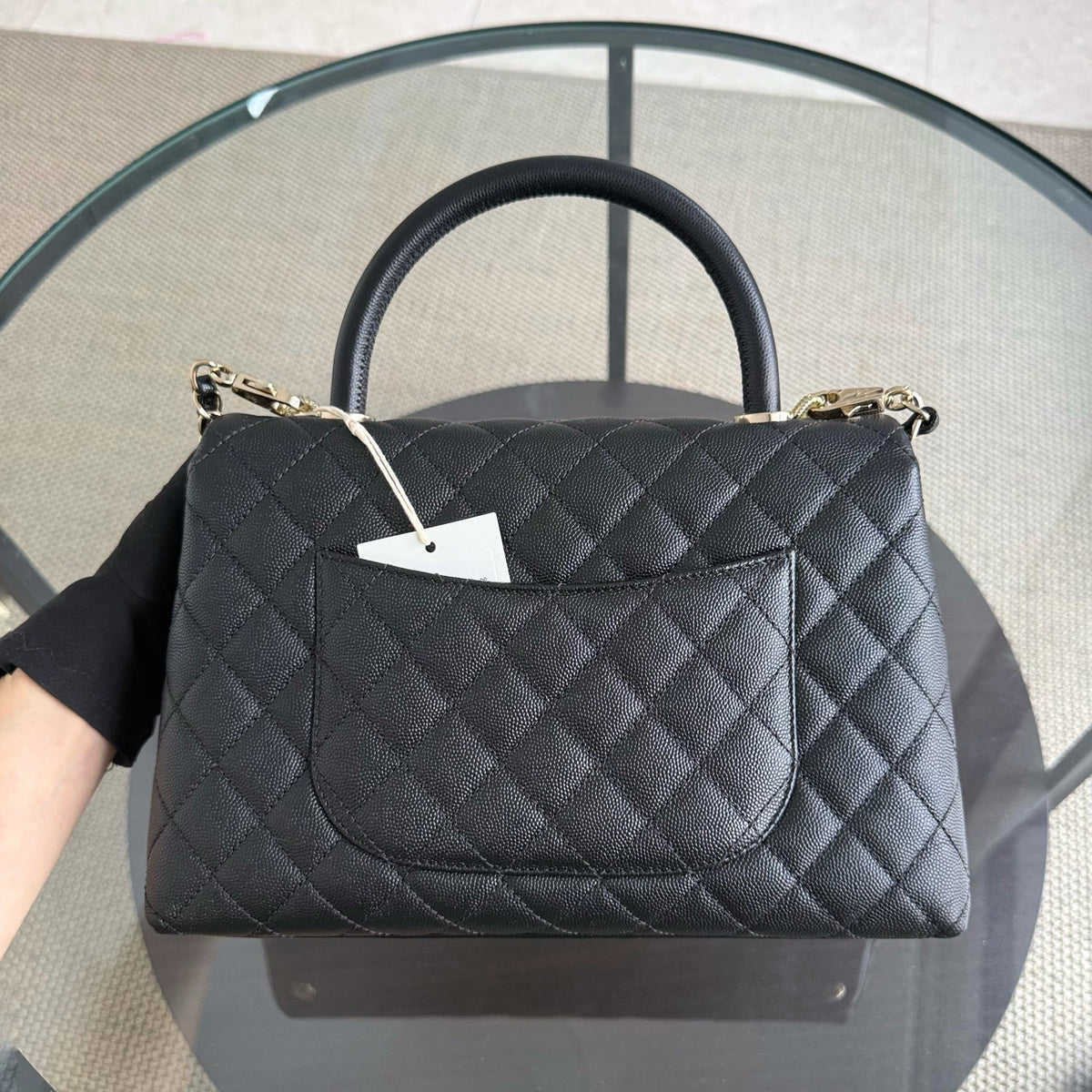 Chanel Coco Handle Medium - Caviar 29CM Quilted Black Gold Hardware Series 31