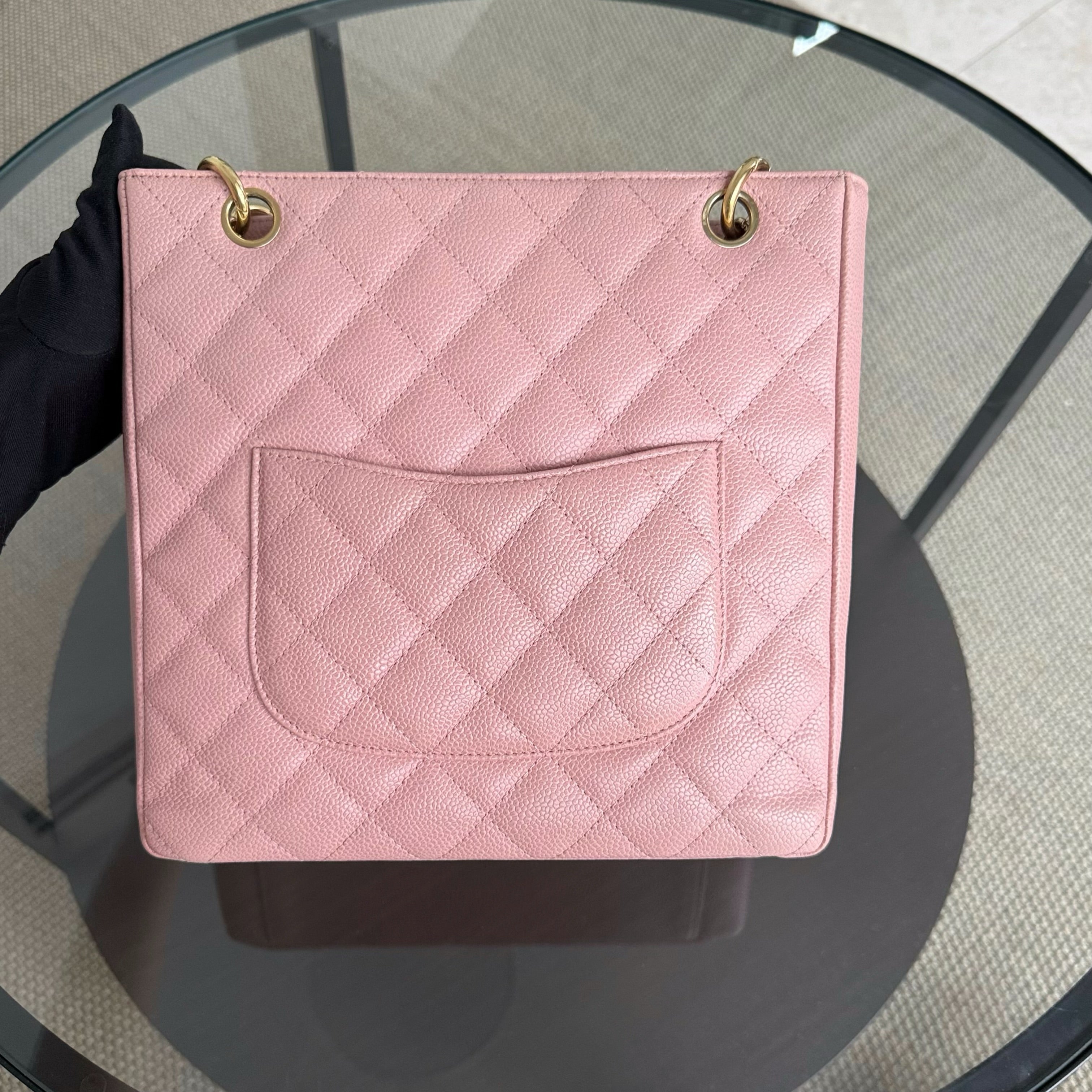 Chanel PST Petite Shopping Tote - Caviar Quilted Light Pink Gold Hardware Series 8