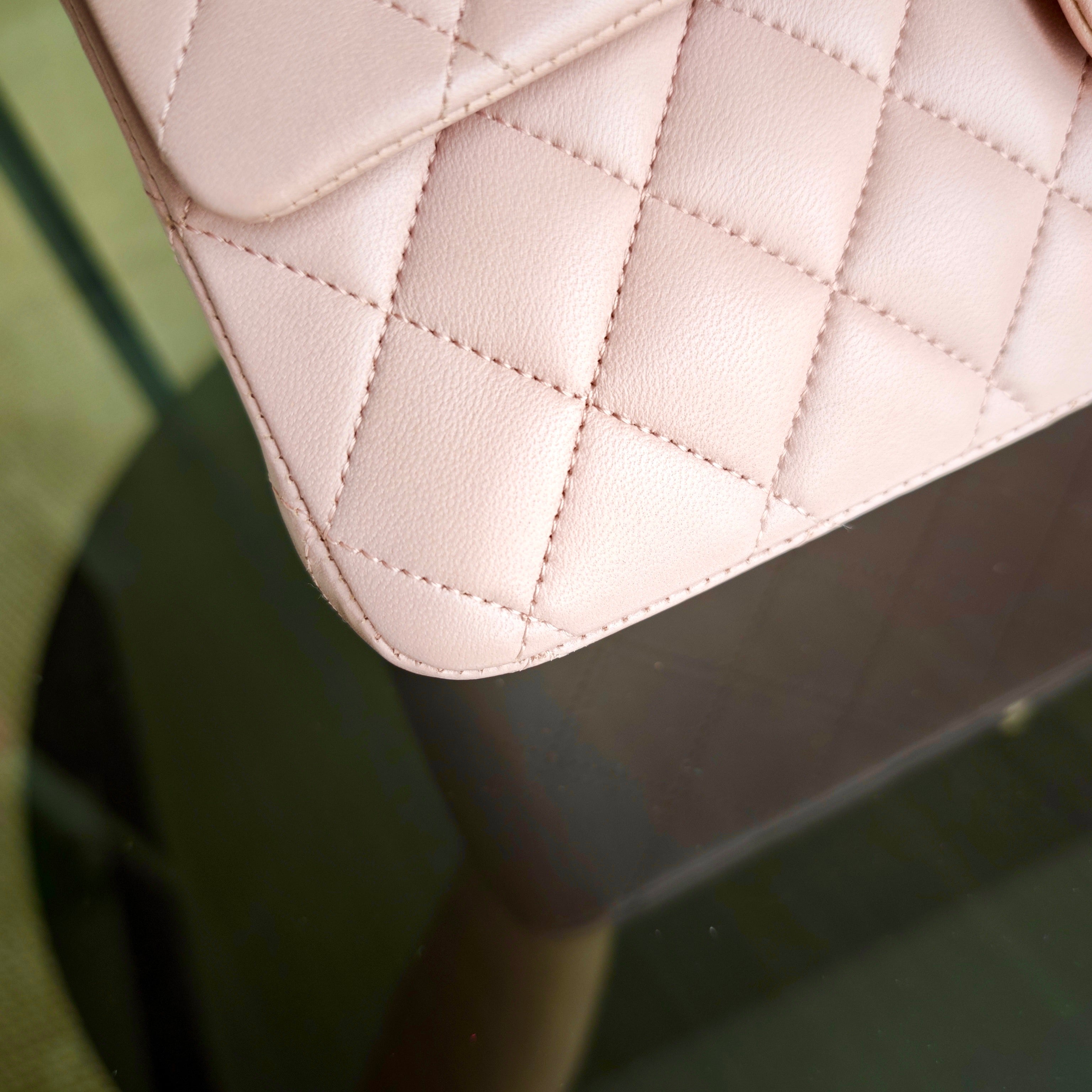 Chanel Classic Flap Medium - 25CM Quilted Lambskin Light Sakura Pink Gold Hardware
