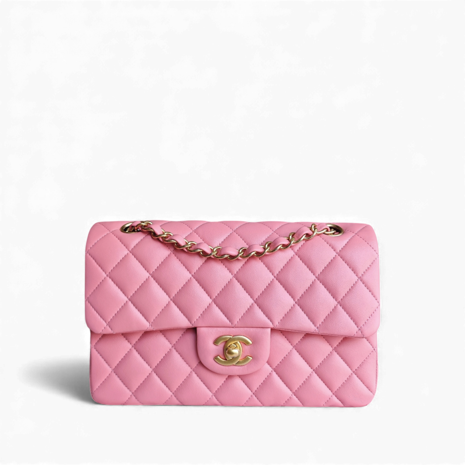Chanel Classic Flap Small - Lambskin 23CM Quilted Pink Gold Hardware Series 27