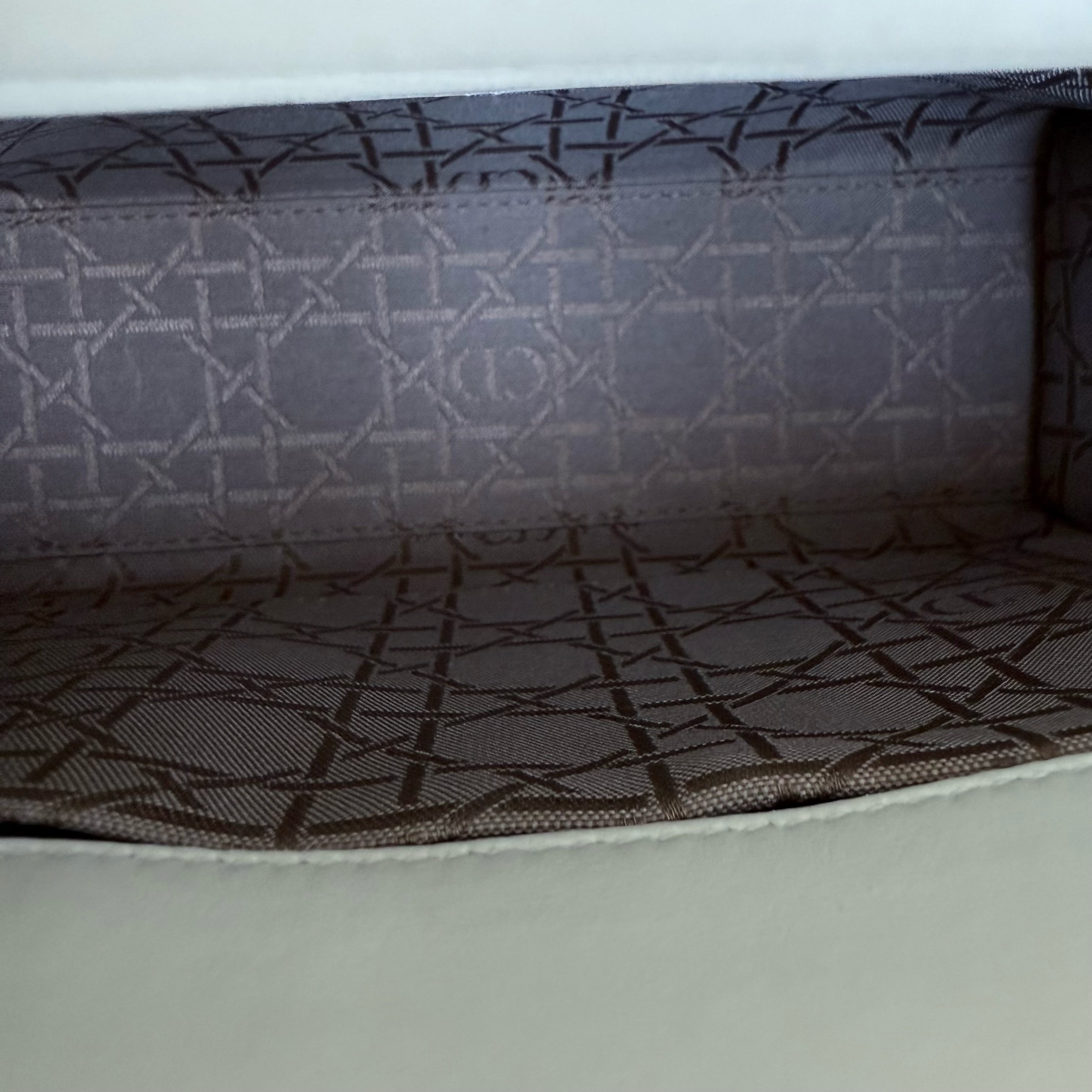 Dior Lady Small - Cannage Lambskin White Gold Hardware