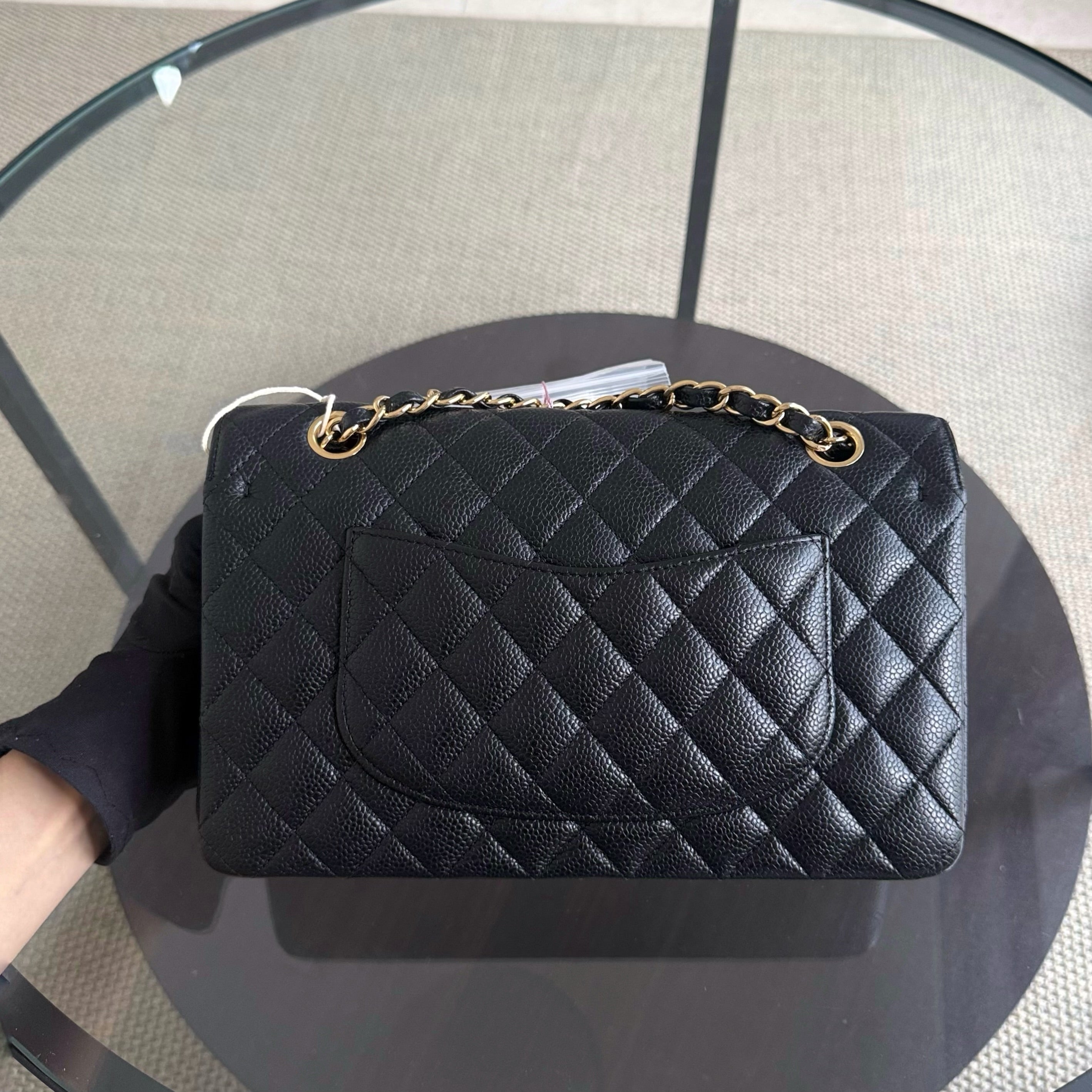 Chanel Classic Flap Medium - Caviar 25CM Quilted Double Flap Black Gold Hardware Series 27