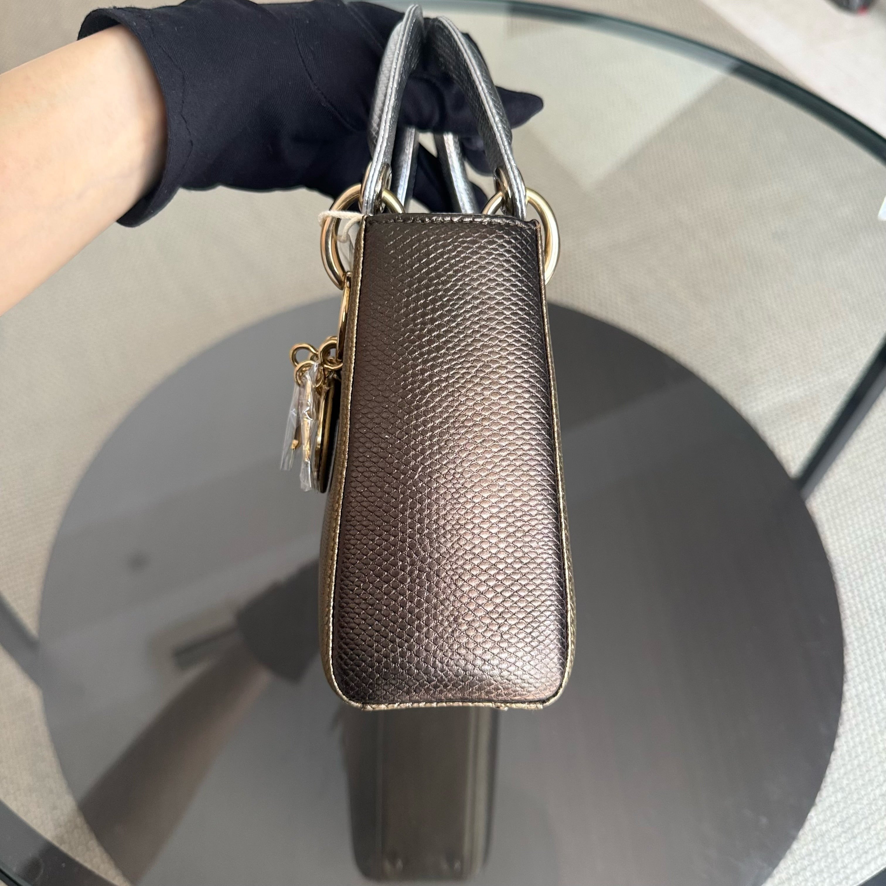 Dior Lady Mini - Exotic Lizard Two Tone Gold Hardware