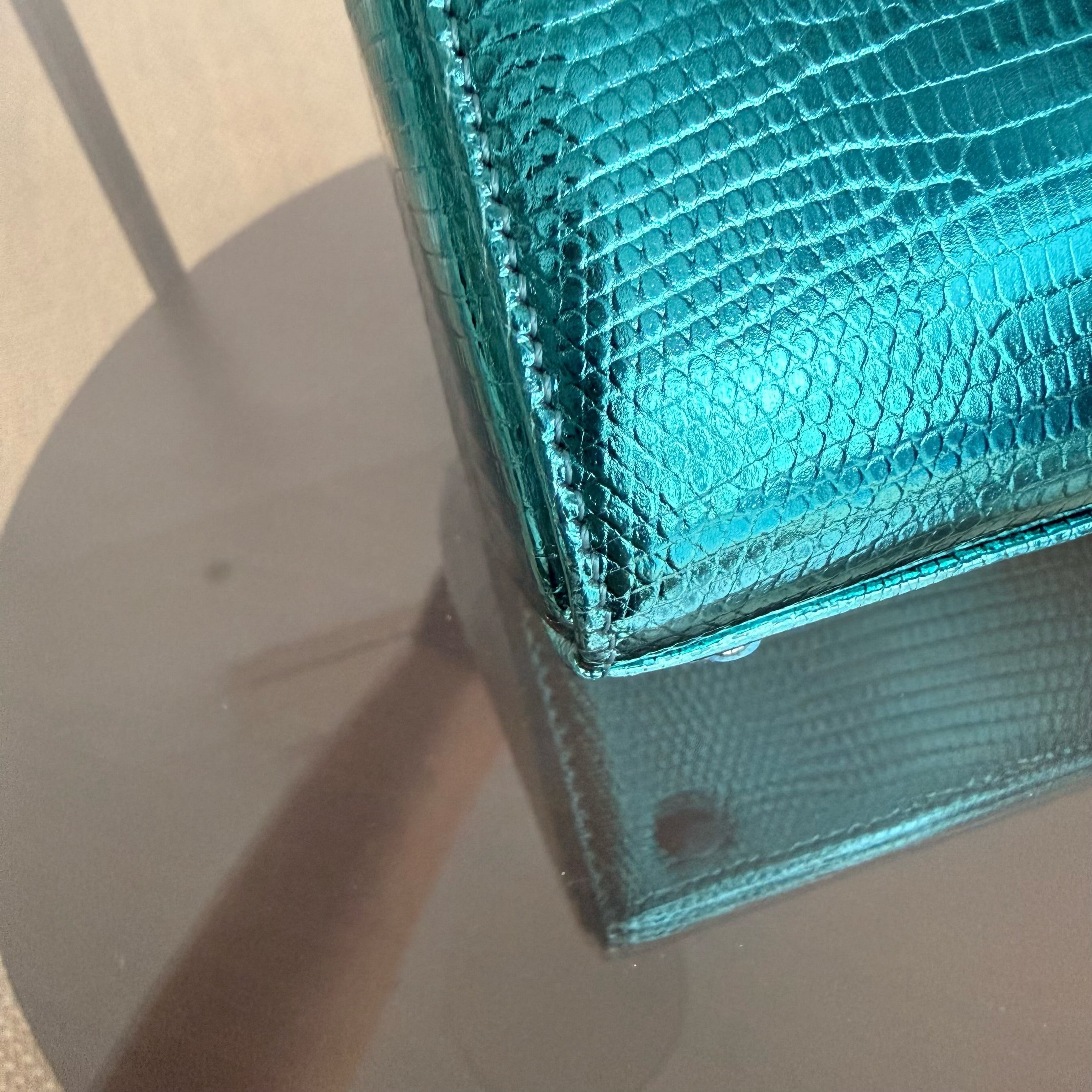 Dior Lady Mini - Exotic Lizard Green Silver Hardware