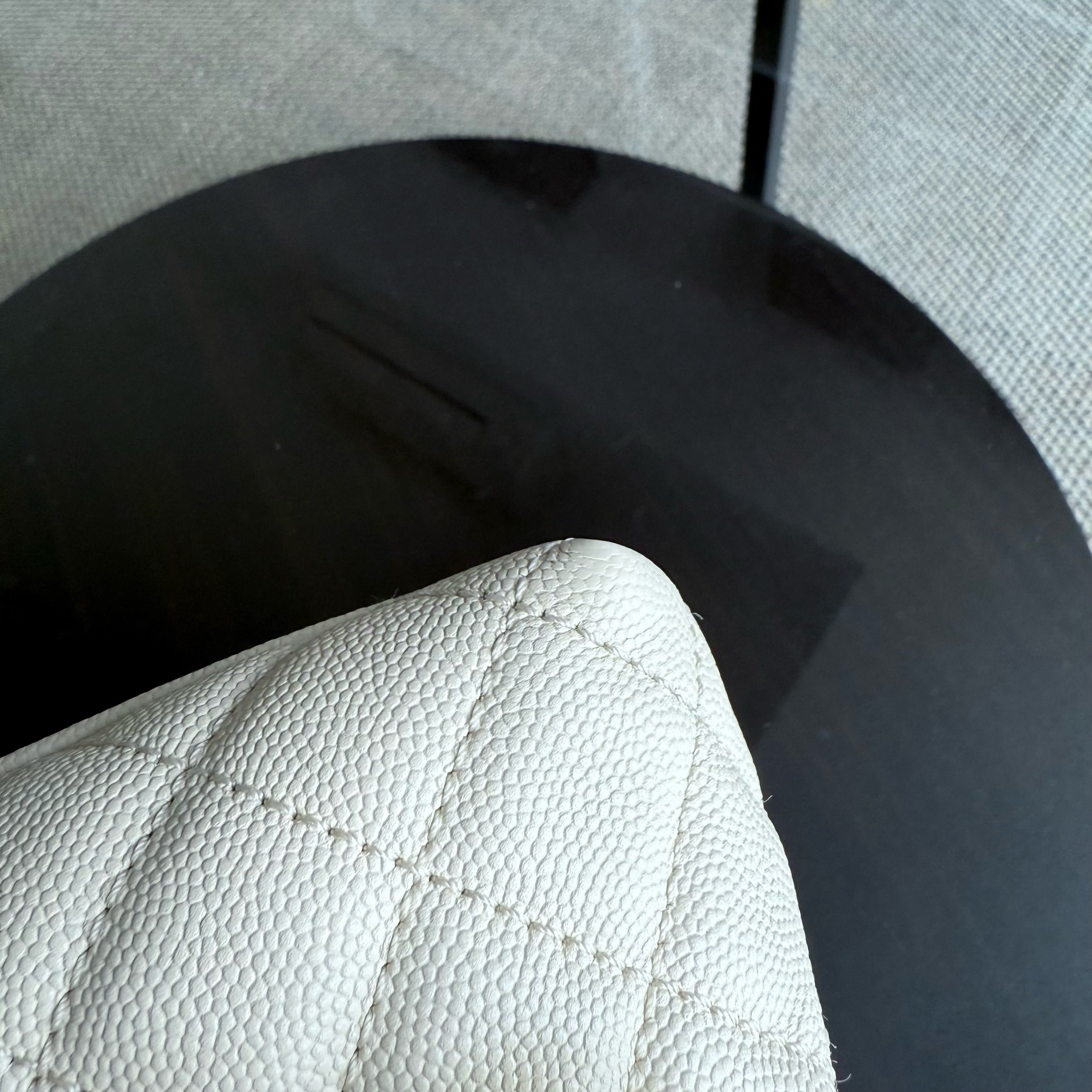 Chanel Coco Handle Small - Caviar Quilted White Gold Hardward 24