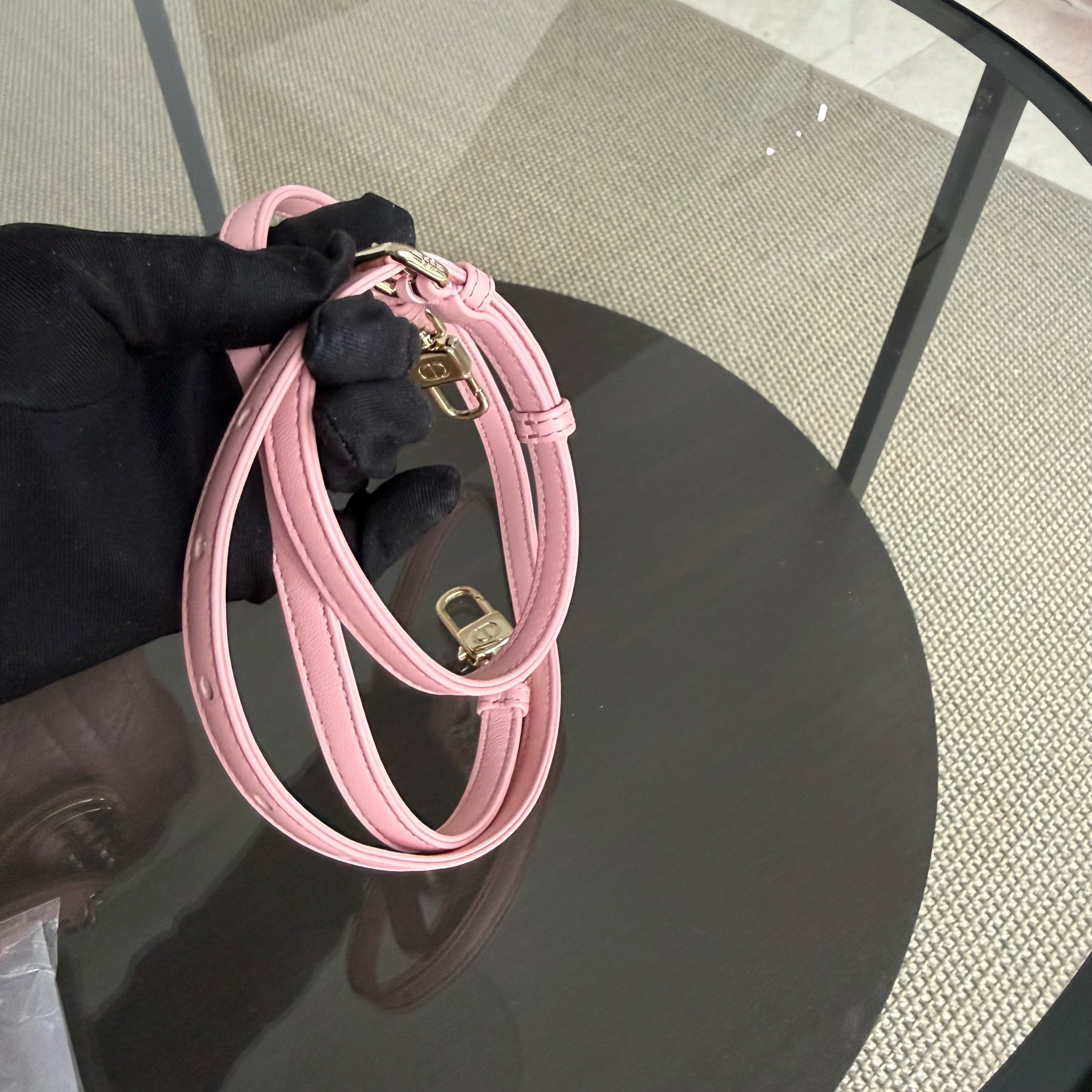 Dior D-Joy Mini - 17CM Lambskin Pink Gold Hardware