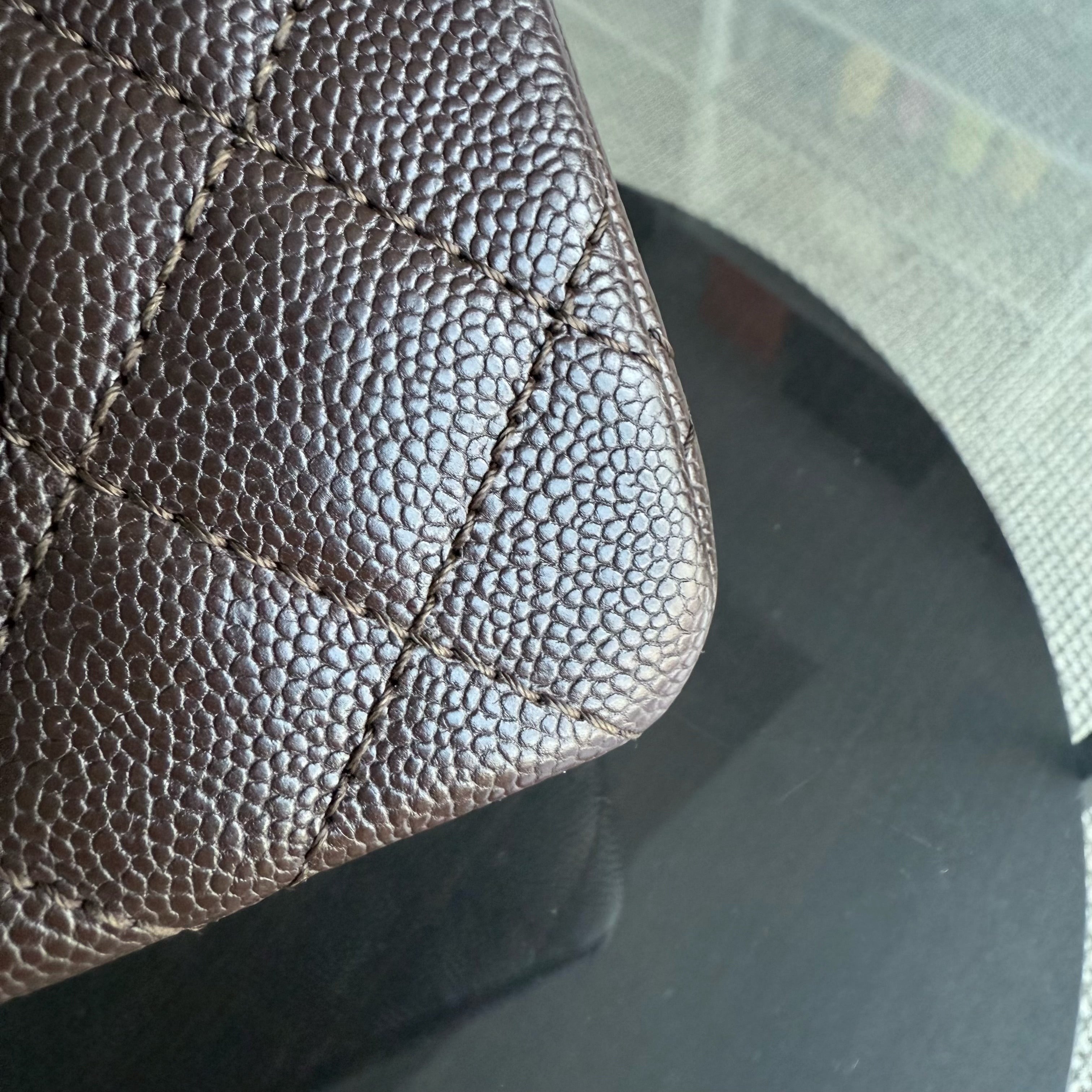 Chanel 2.55 Reissue 226 - 28CM Quilted Caviar Dark Brown Silver Hardware Series 14