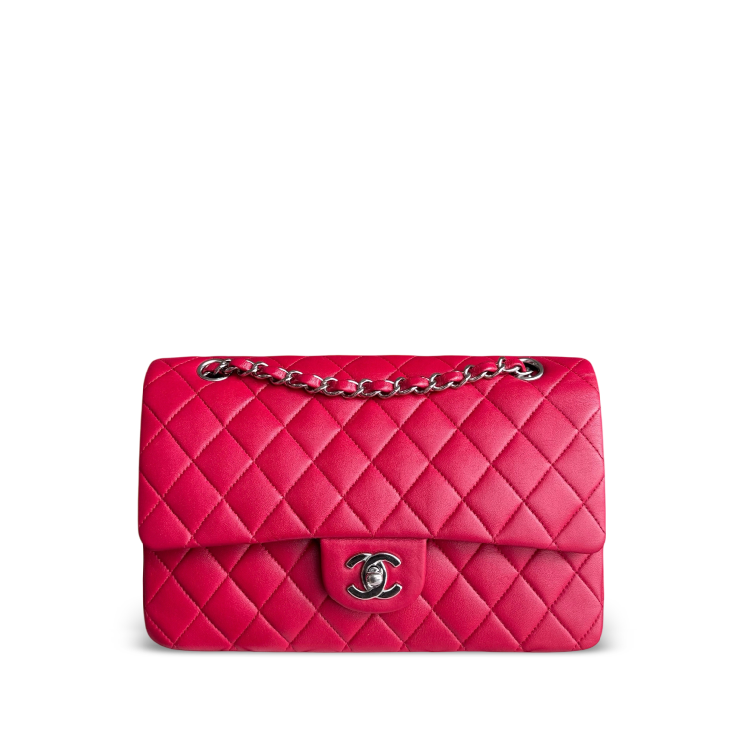 Chanel Classic Flap Medium - 25CM Quilted Lambskin Red Gold Hardware Series 13