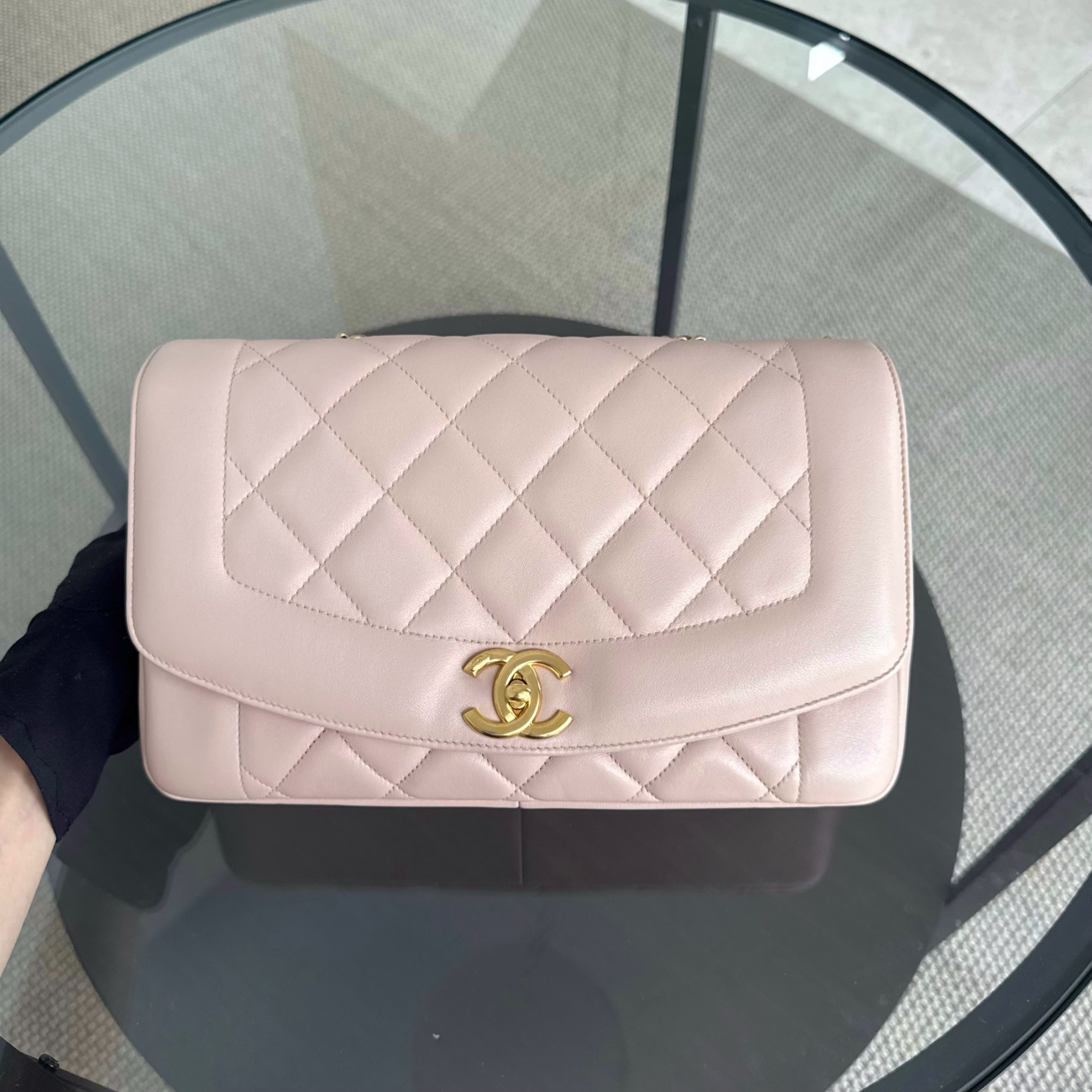 Chanel Diana Reissue - Quilted Lambskin 28CM Light Pink Gold Hardware Series 20