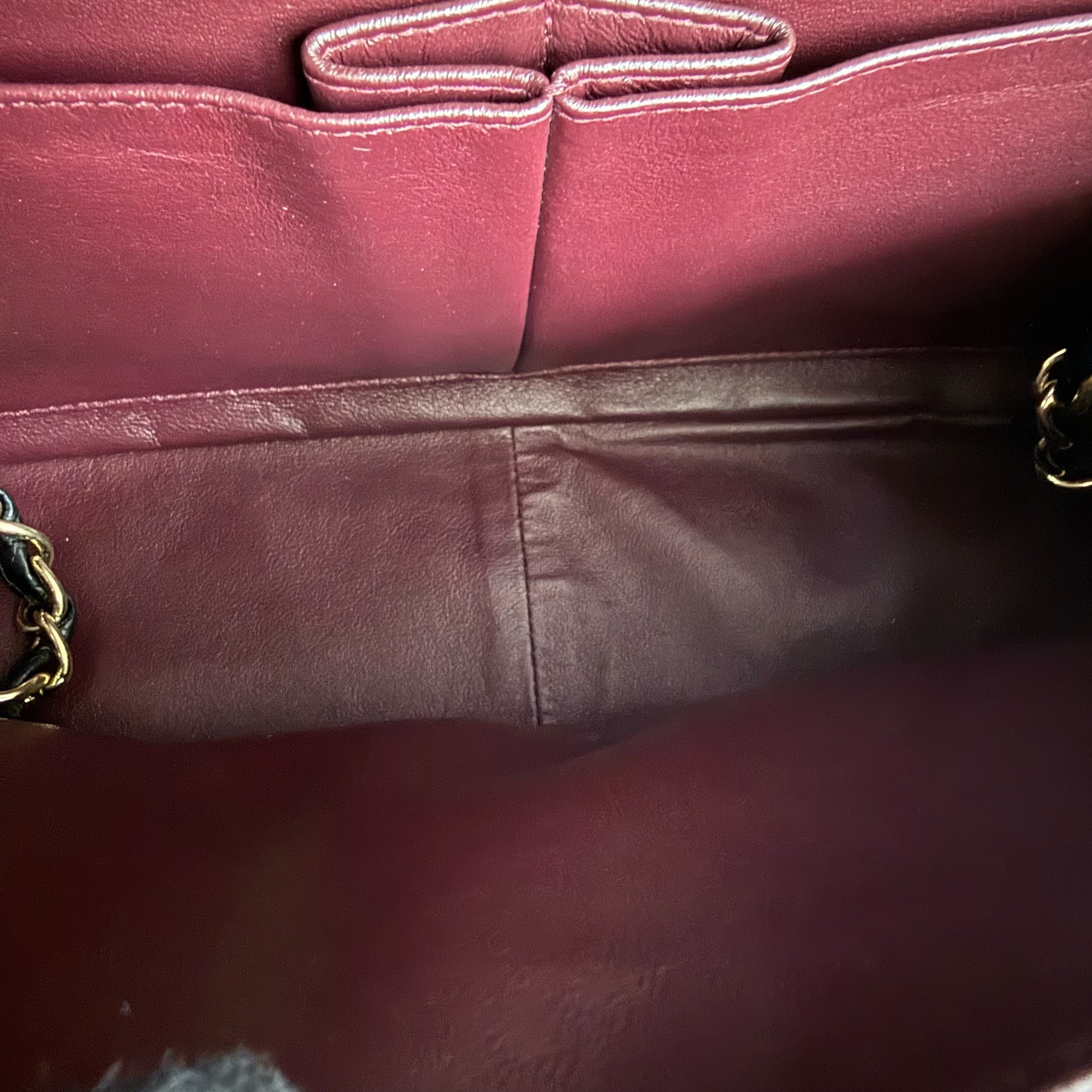 Chanel Classic Flap Jumbo - Caviar 30CM Double Flap Quilted Grained Calfskin Black Gold Hardware