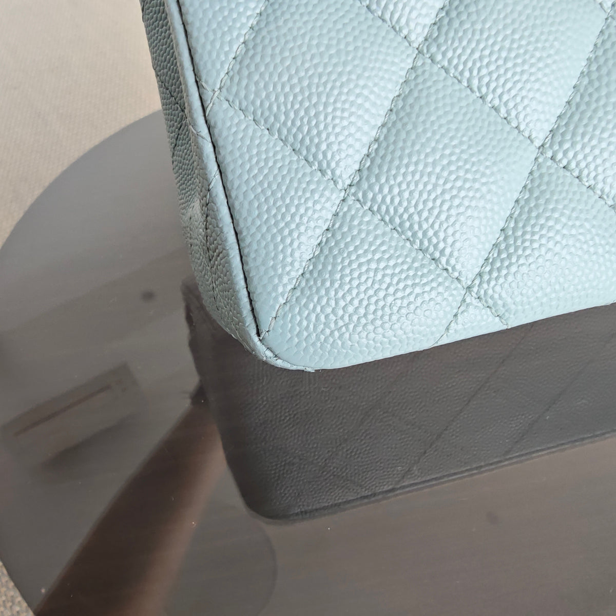Chanel Classic Flap Small - Caviar 23CM Quilted Baby Blue Light Gold Hardware Microchip