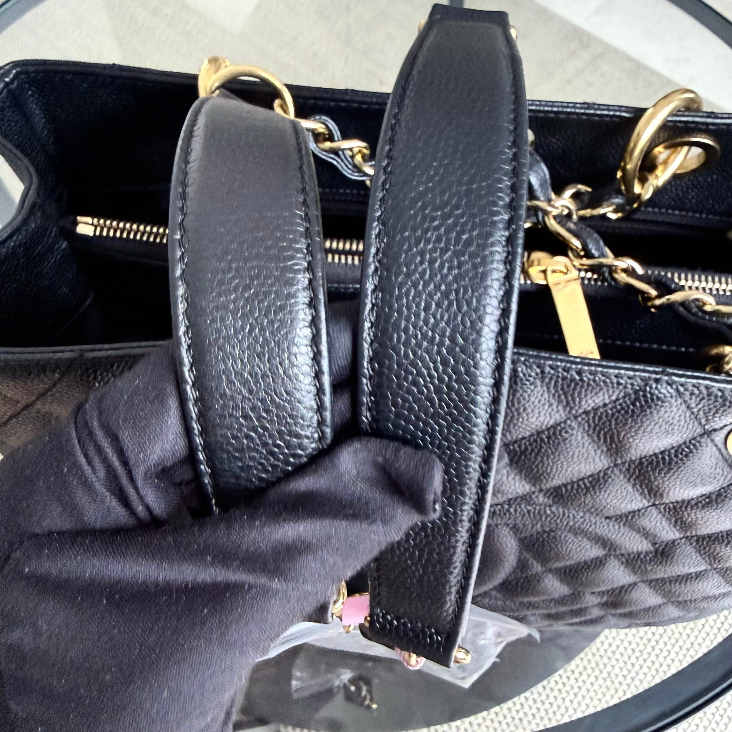 Chanel GST Grand Shopping Tote - Caviar Quilted Black Gold Hardware Series 17
