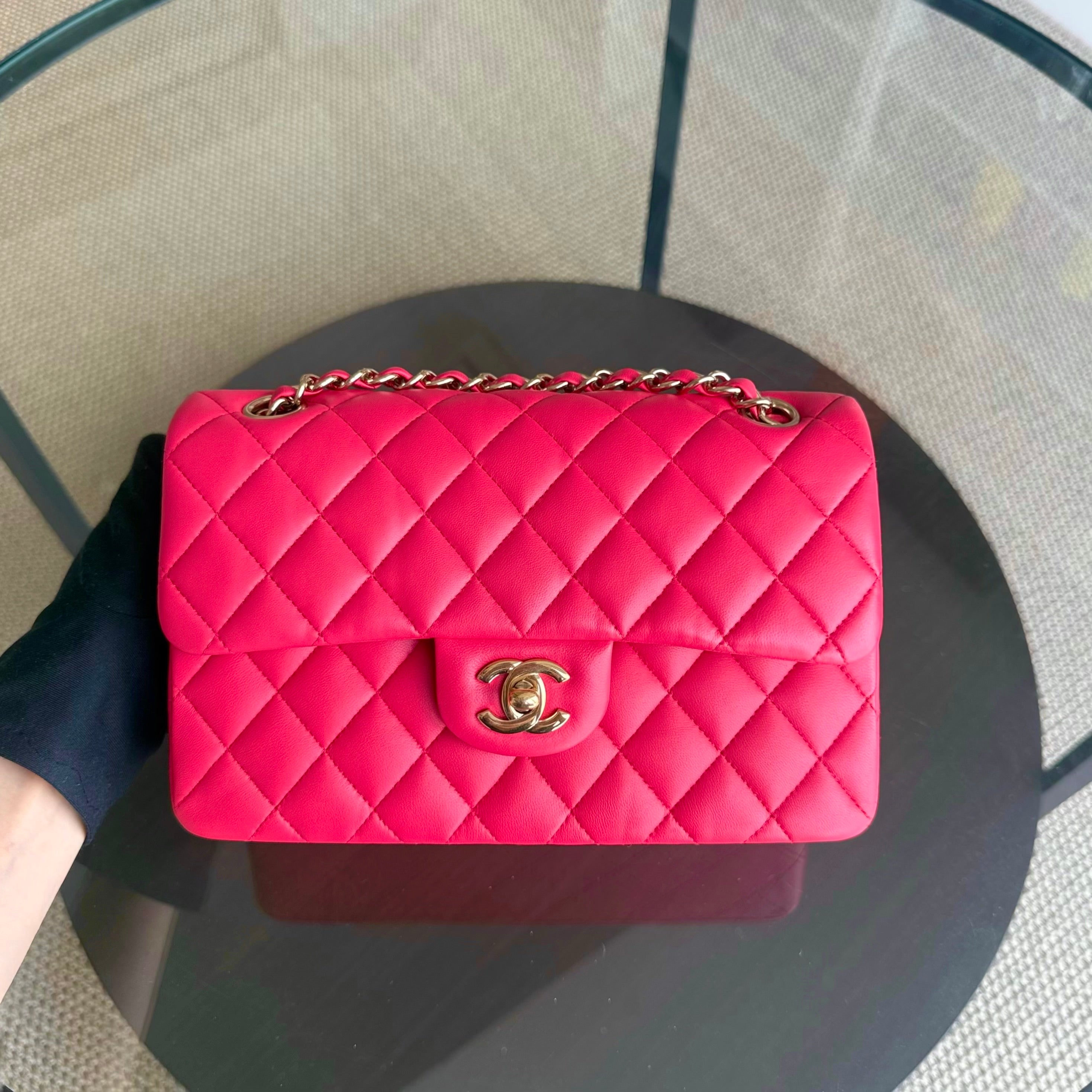 Chanel Classic Flap Small - 23CM Quilted Lambskin Red Gold Hardware Series 25