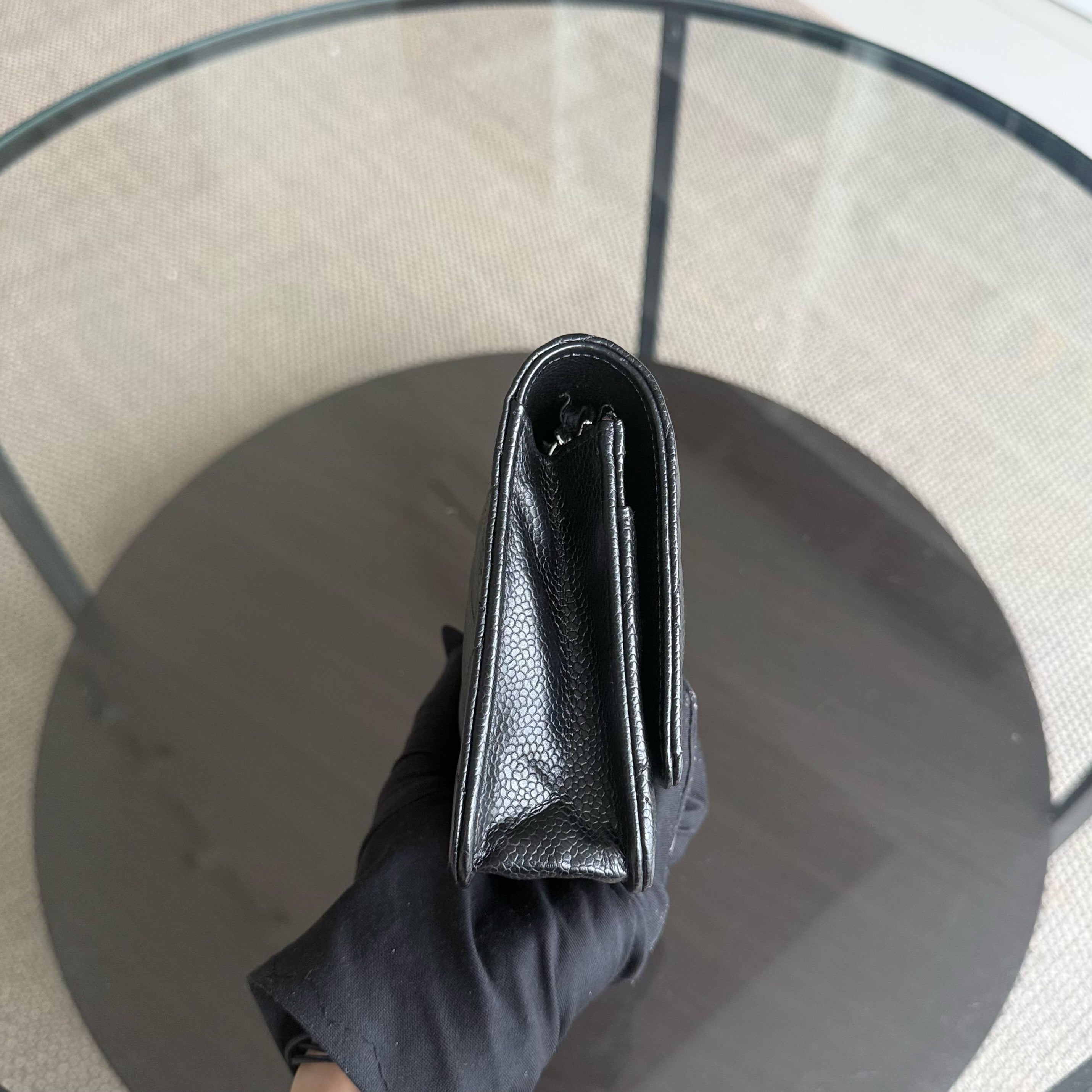 Chanel WOC - Bag Wallet On Chain Quilted Caviar Black Silver Hardware Microchip