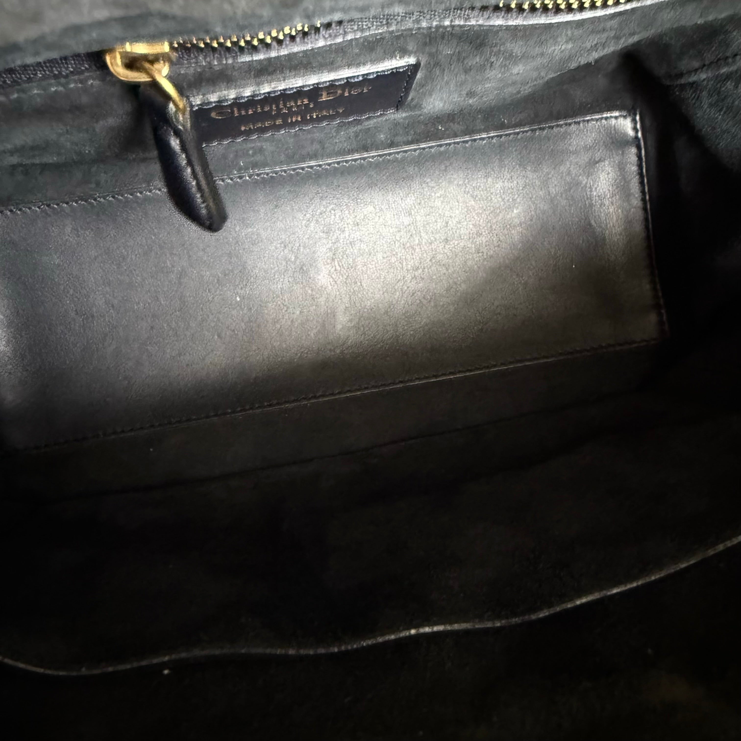 Dior Lady Medium Flap - Cannage Calfskin Midnight Blue Gold Hardware