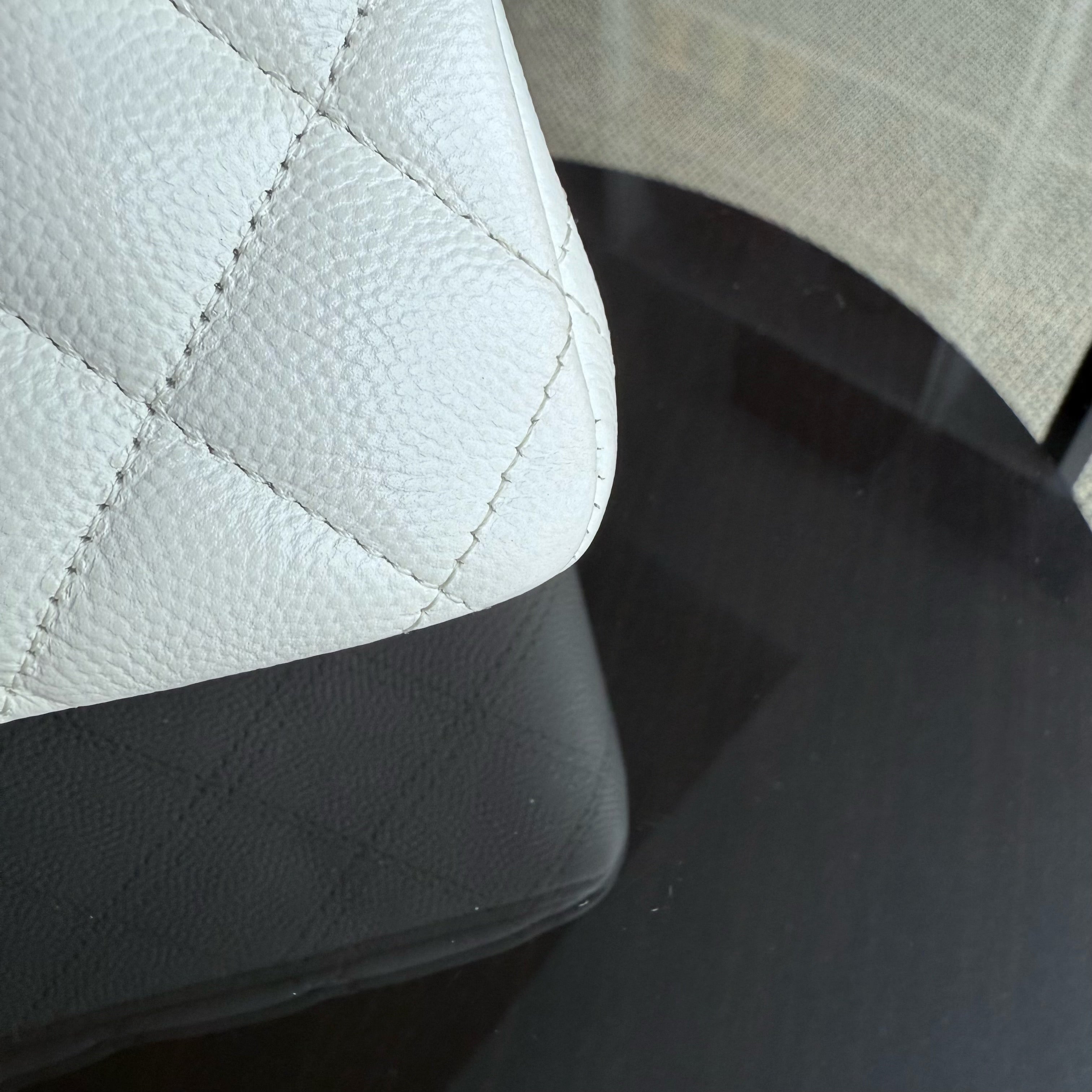 Chanel Classic Flap Medium - 25CM Quilted Caviar White Gold Hardware Series 26