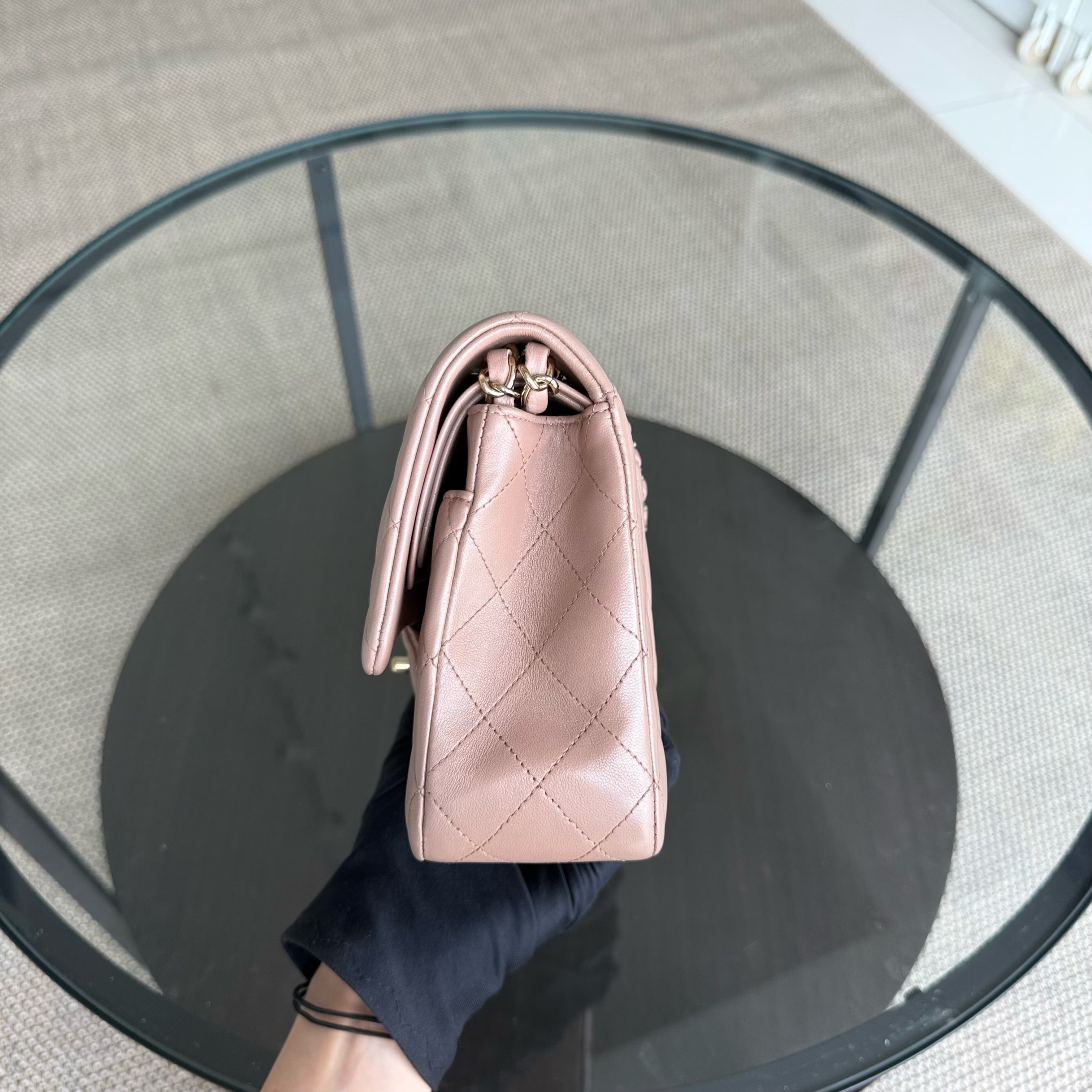 Chanel Classic Flap Medium - 25CM Quilted Lambskin Caramel Brown Gold Hardware Series 24