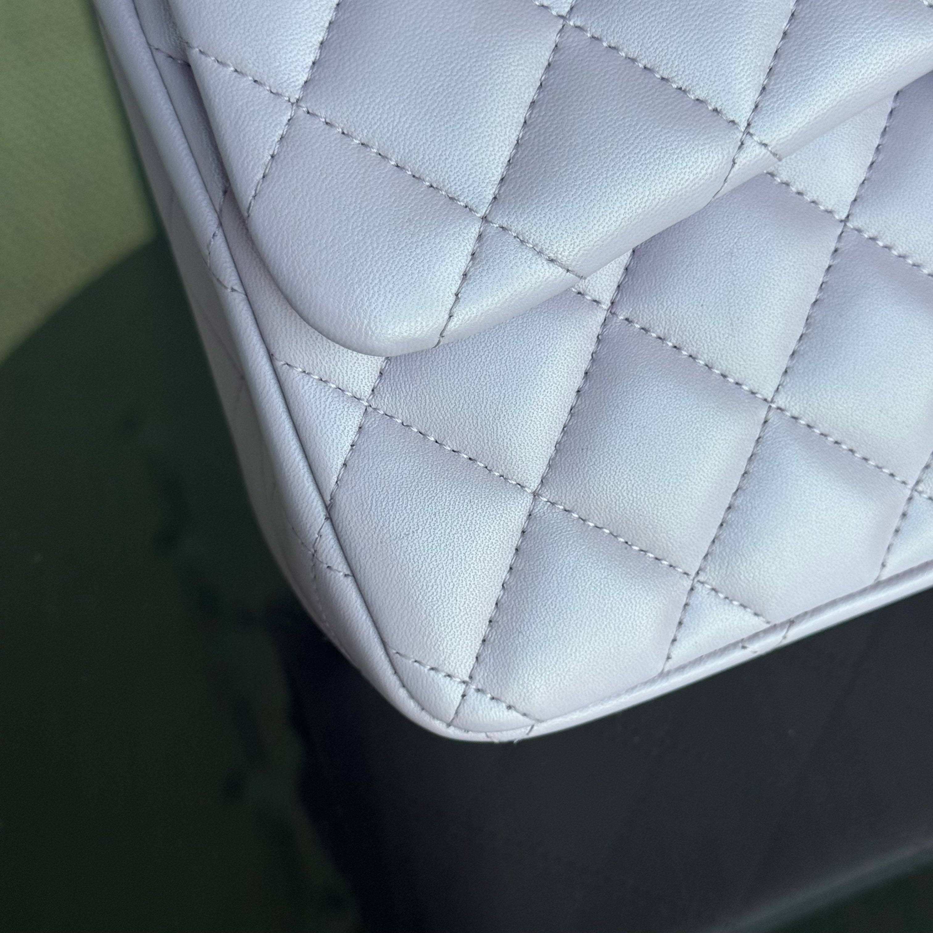 Chanel Classic Flap Jumbo - Double Flap 30CM Quilted Lambskin Light Violet Hardware Series 16