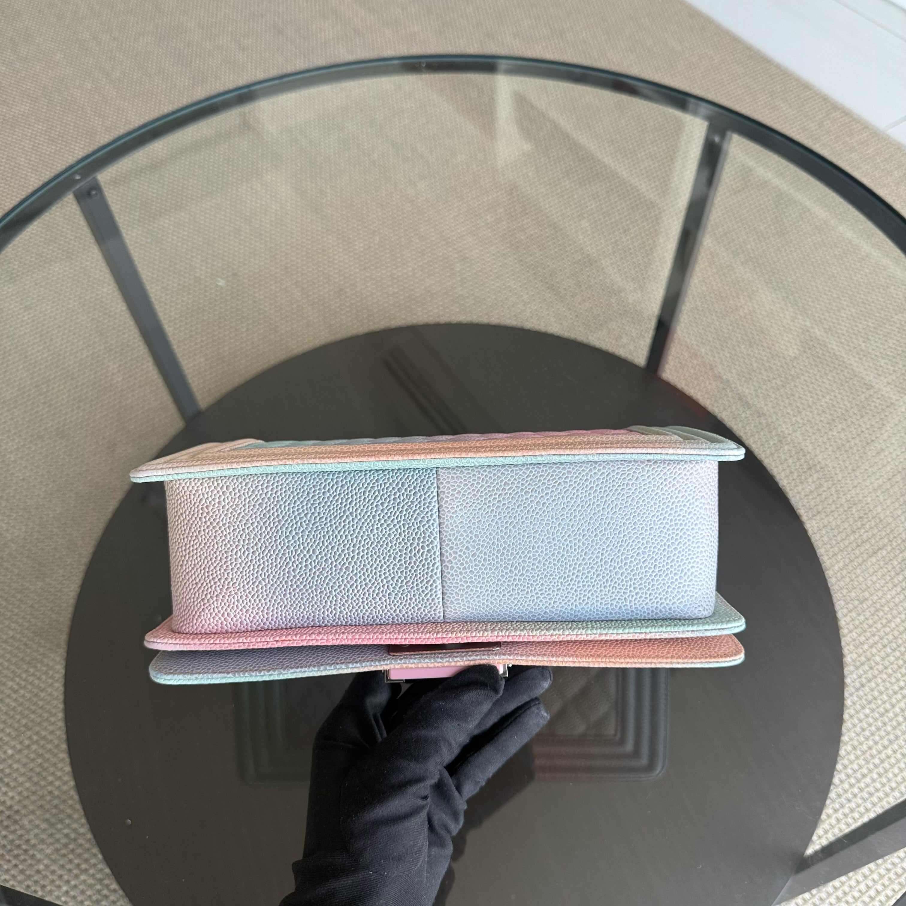 Chanel Boy Medium - Caviar 25CM Quilted Grained Calfskin Rainbow Limited Edition Series 25