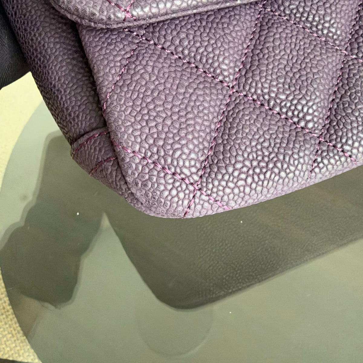 Chanel Caviar Easy Flap - 30CM Quilted Caviar Purple RSHW Series 16