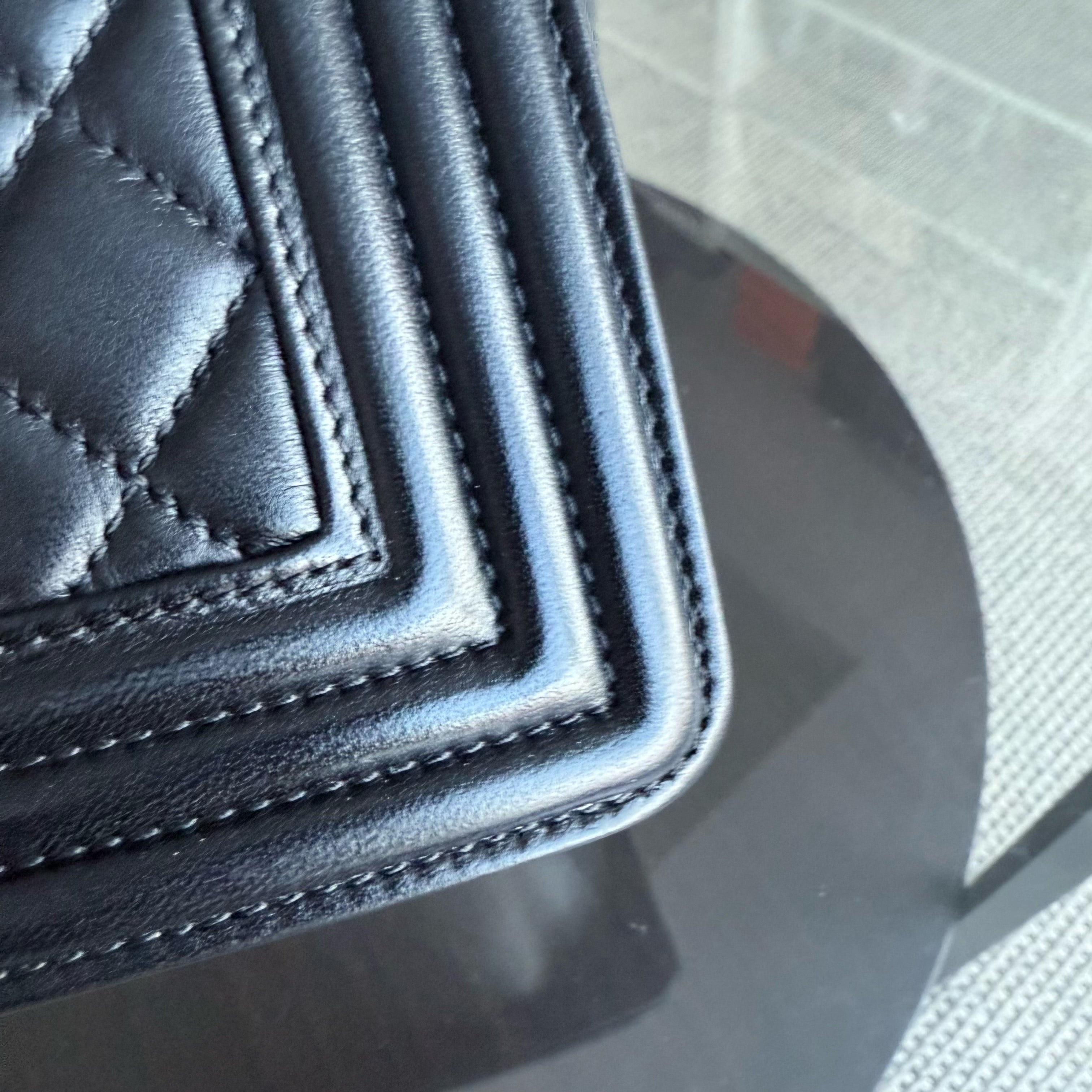 Chanel Boy Large - 30CM Quilted Lambskin Large Black Ruthenium Silver Hardware Series 16