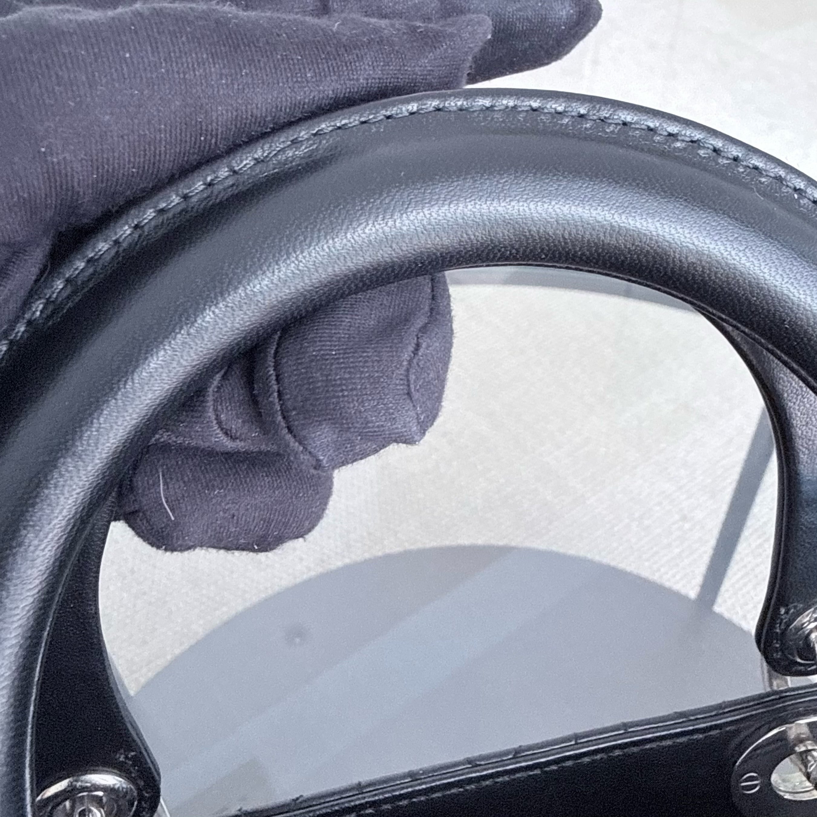 DIor Lady Large - Cannage Lambskin Black Silver Hardware NO STRAP