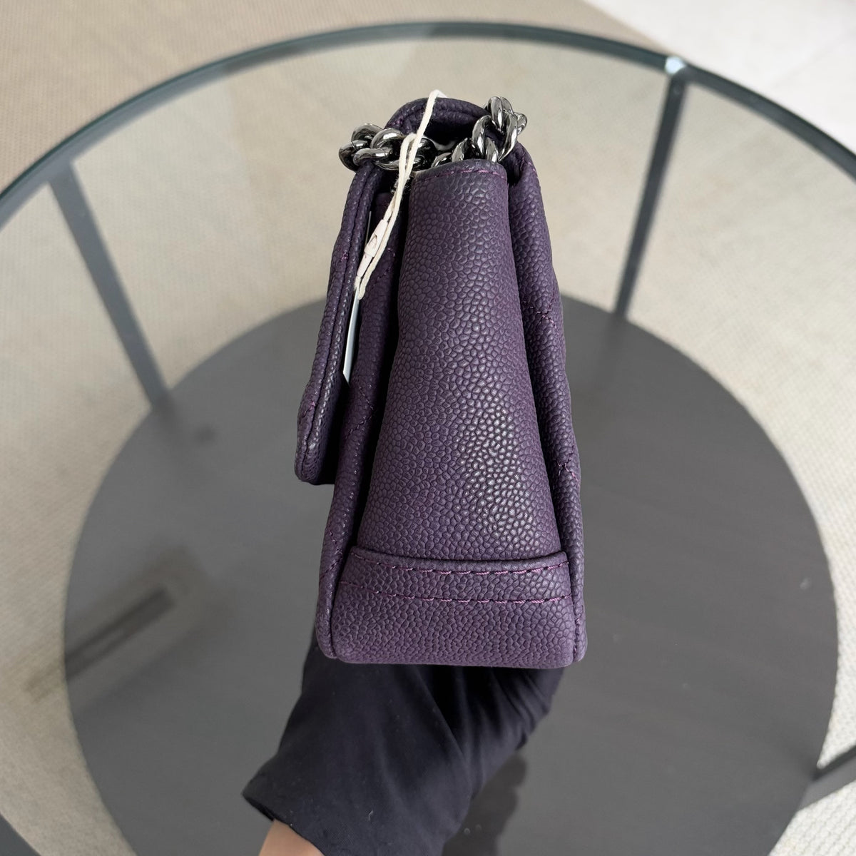 Chanel Caviar Easy Flap - 30CM Quilted Caviar Purple RSHW Series 16