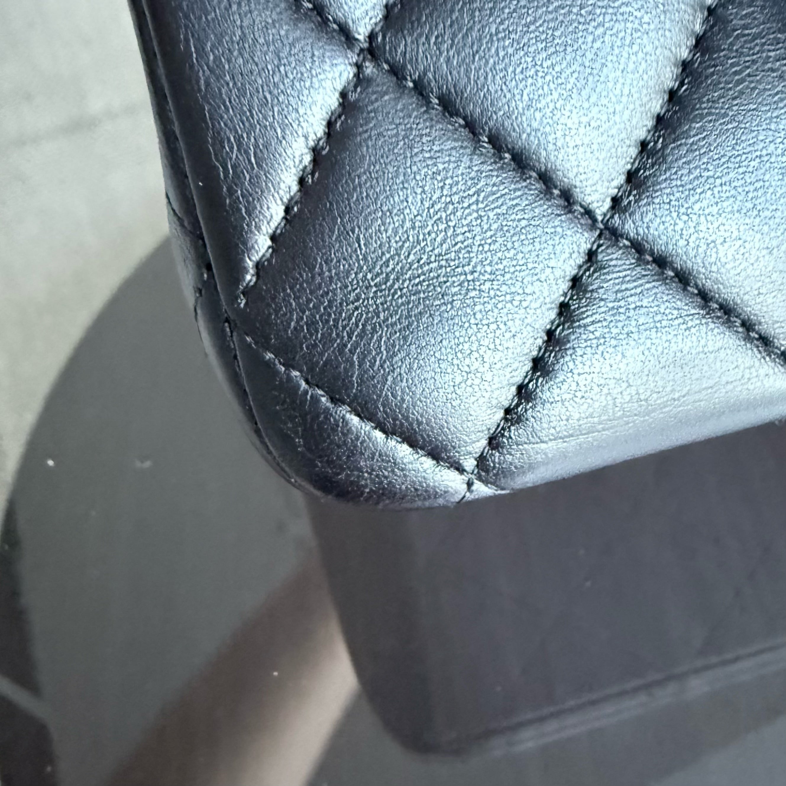 Chanel Classic Flap Medium - 25CM Quilted Lambskin Black Silver Hardware Series 12