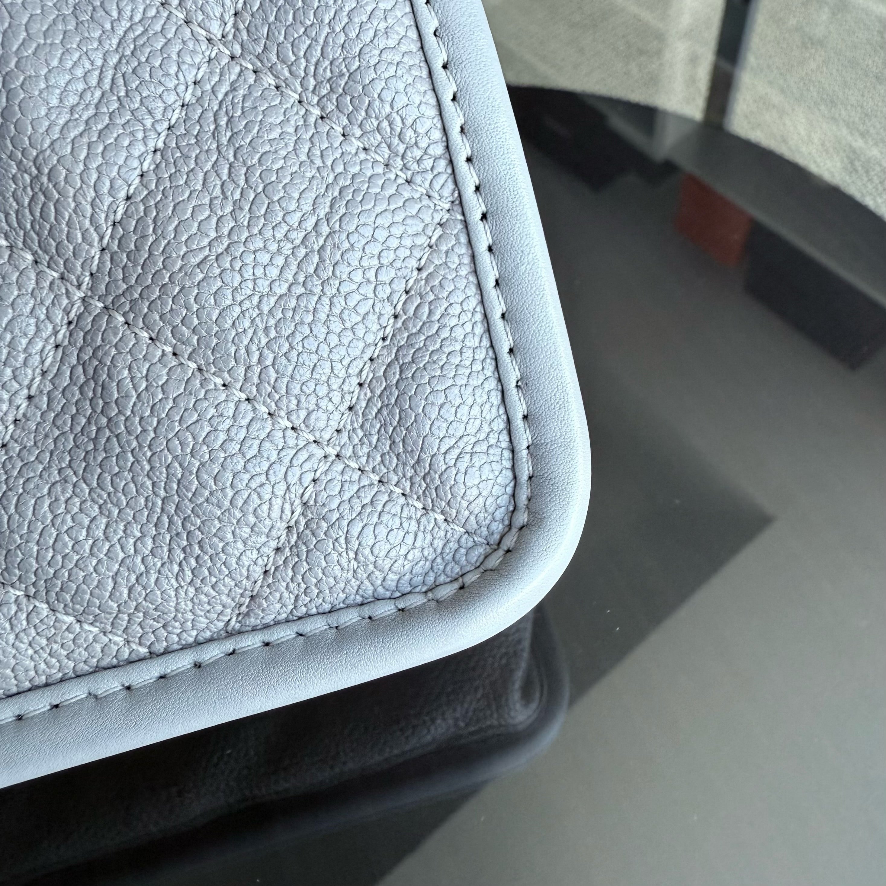 French Riviera - Caviar Quilted Grained Calfskin Grey Gray Silver Hardware Series 19