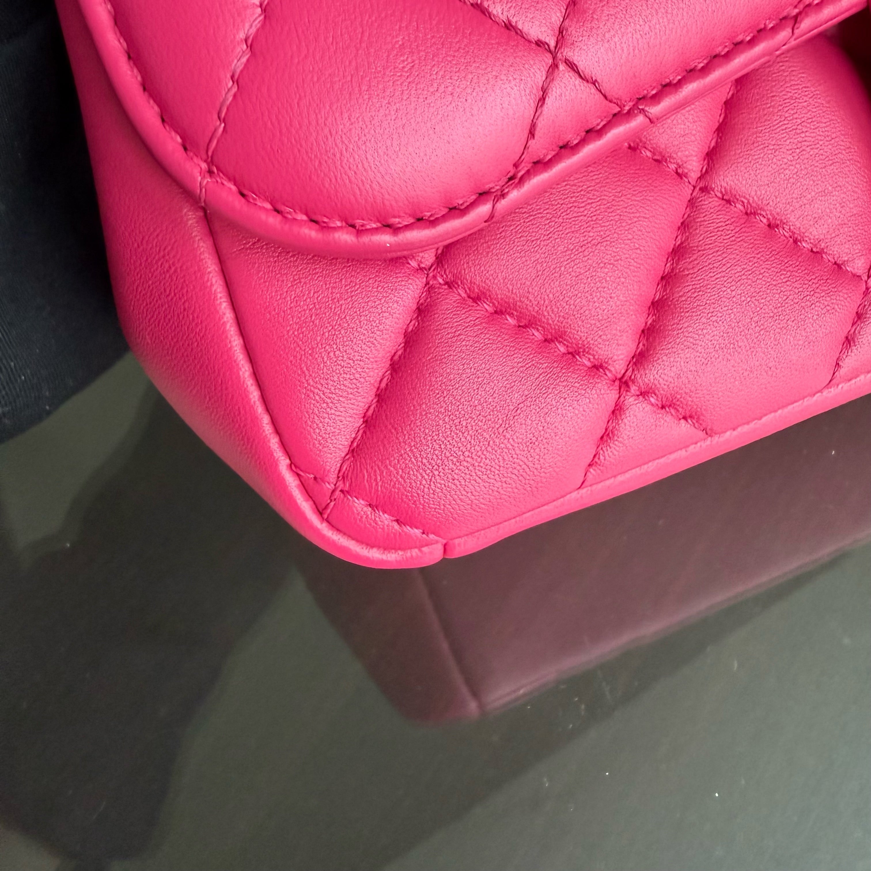 Chanel Chic Flap Small - 23CM Quilted Lambskin Hot Pink Gold Hardware Series 22