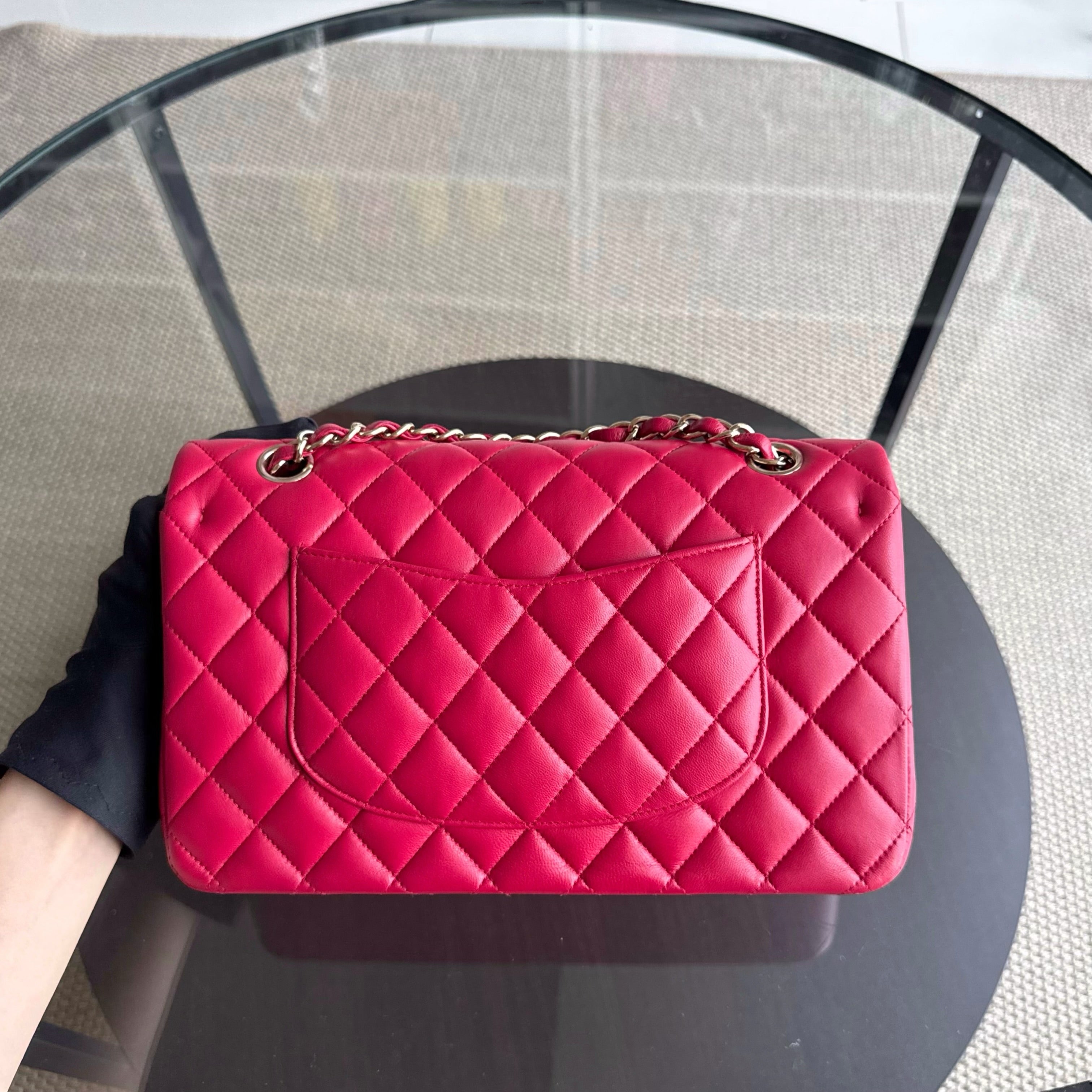 Chanel Classic Flap Medium - Quilted Lambskin 25CM Red Gold Hardware Series 21