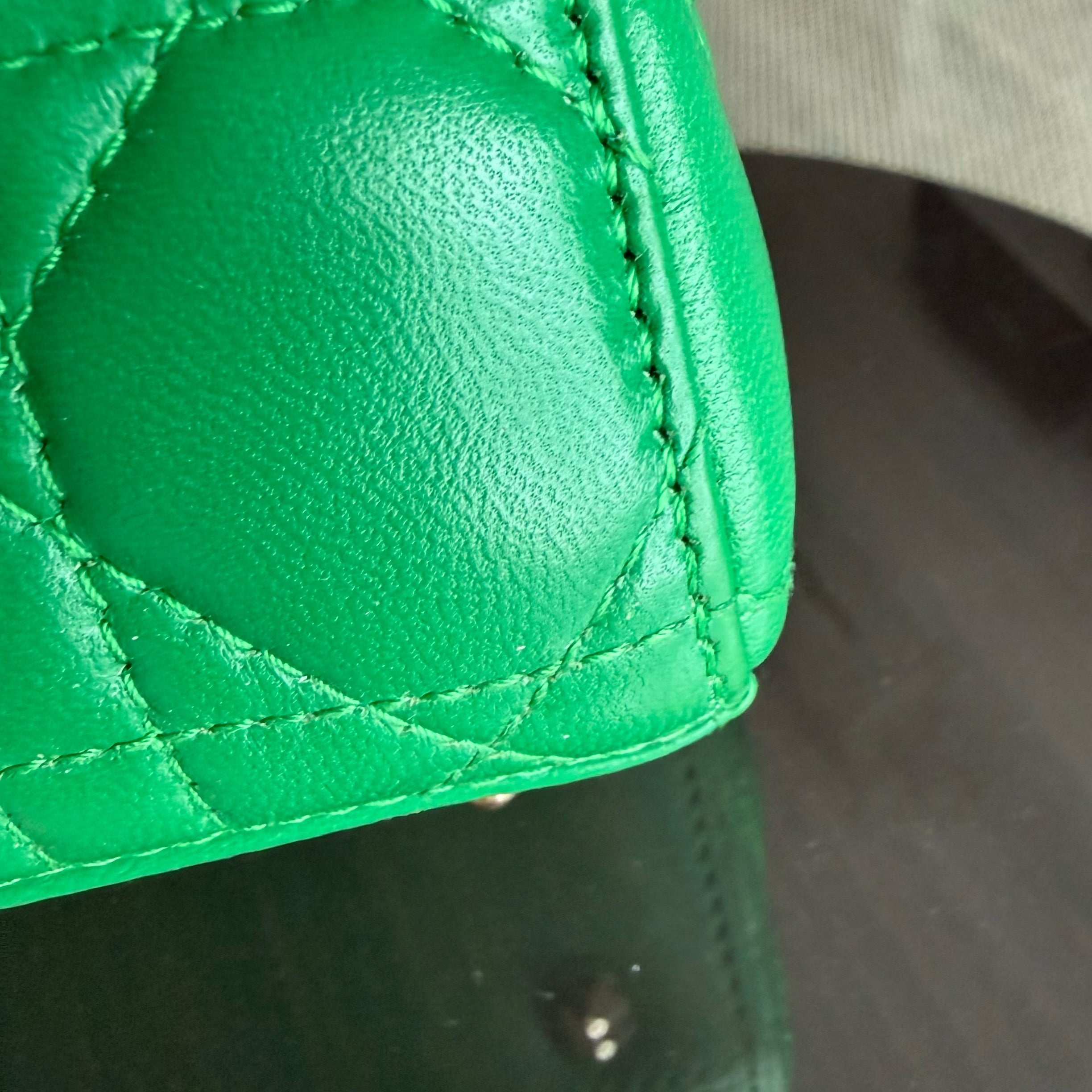 Dior Lady Small Flap - Cannage Lambskin Green Gold Hardware