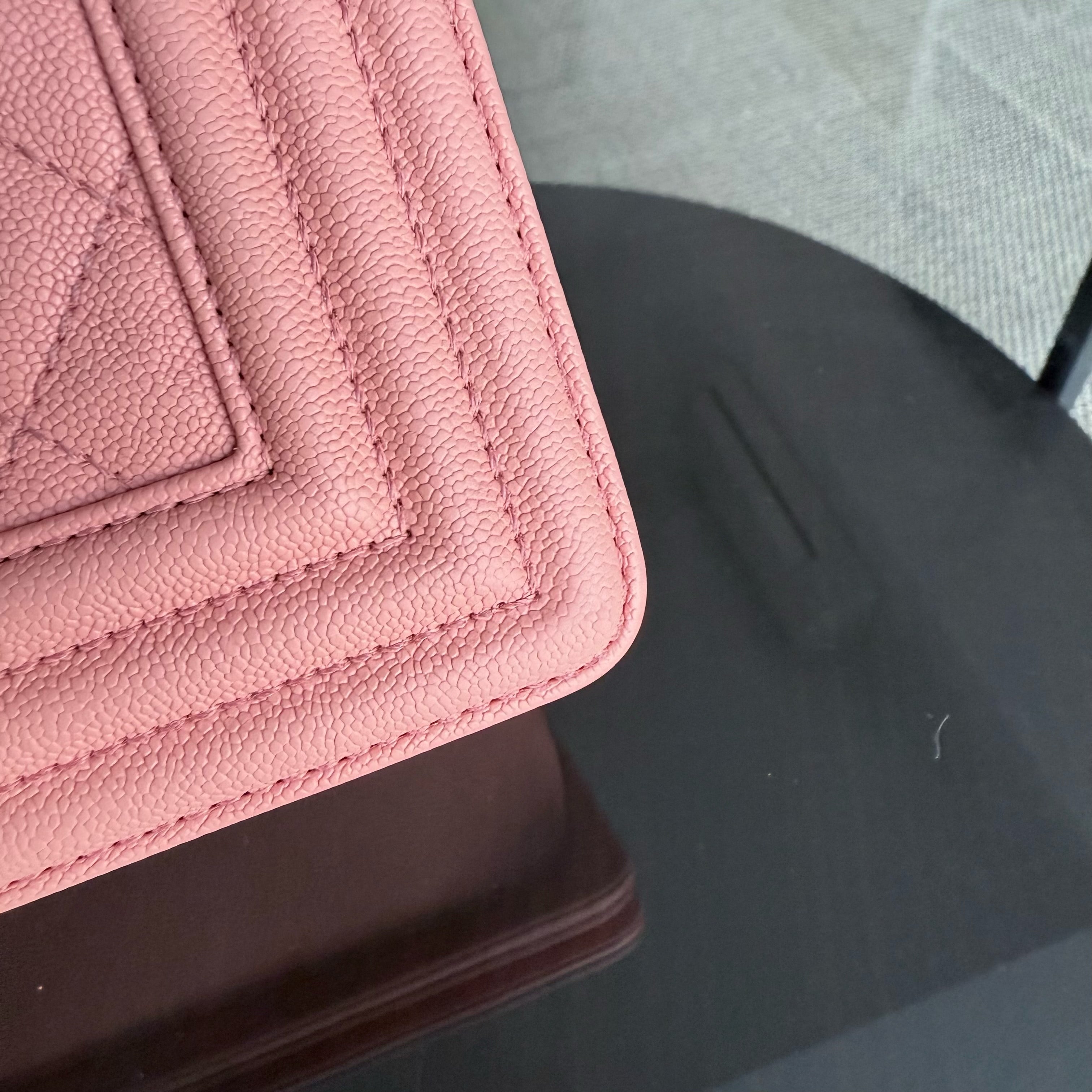 Chanel Boy Small - Caviar 20CM Quilted Blush Gold Hardware Series 27