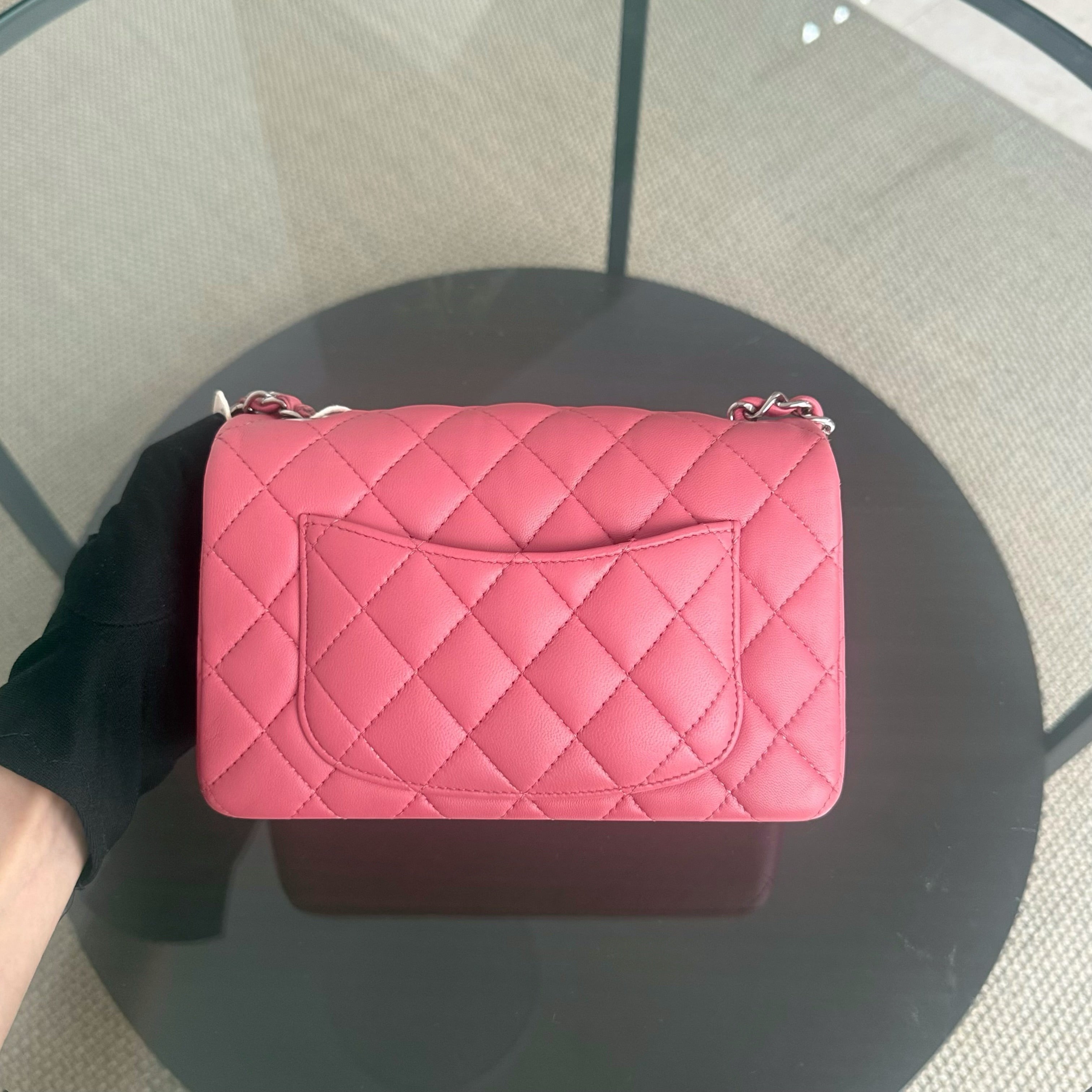 Chanel Classic Flap Mini - 20CM Quilted Lambskin Pink Silver Hardware Series 28