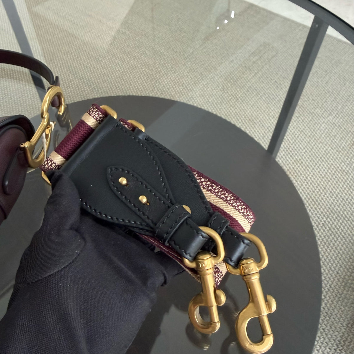 Dior Saddle Medium - Caviar Black Gold Hardware with Strap
