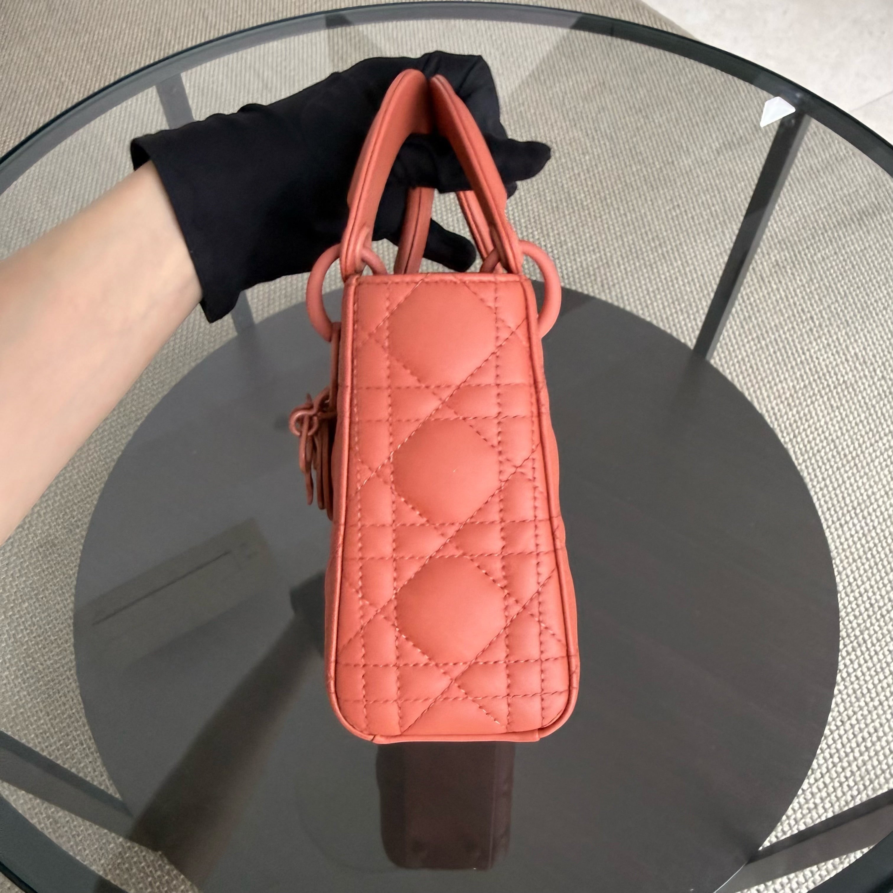 Dior Lady Mini - Cannage Calfskin So Caramel Matte Hardware Chain Strap