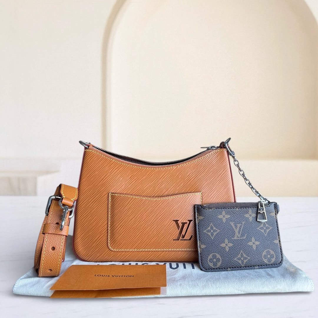 Louis Vuitton Marelle Gold Miel Epi Leather Monogram Pouch